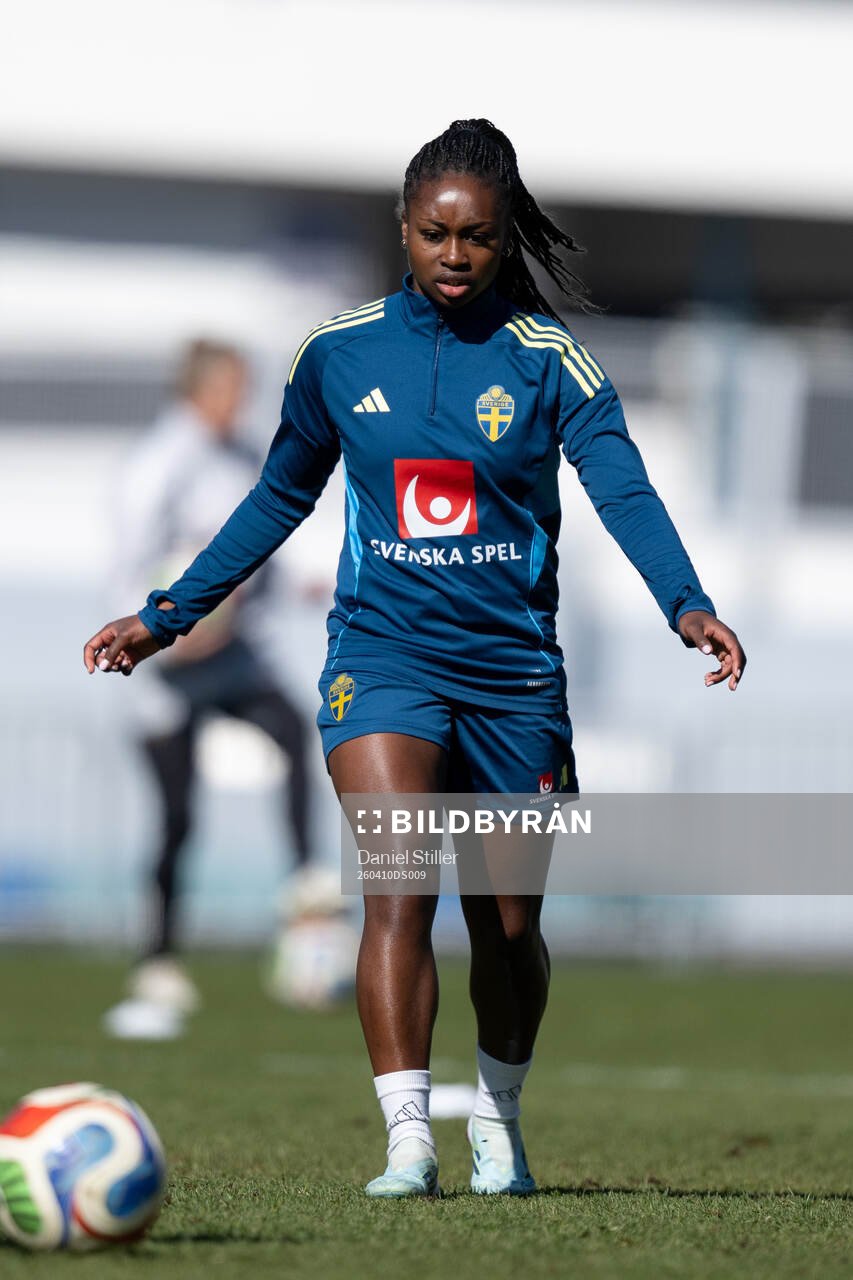 Monica Jusu Bah at a training session with the women's
