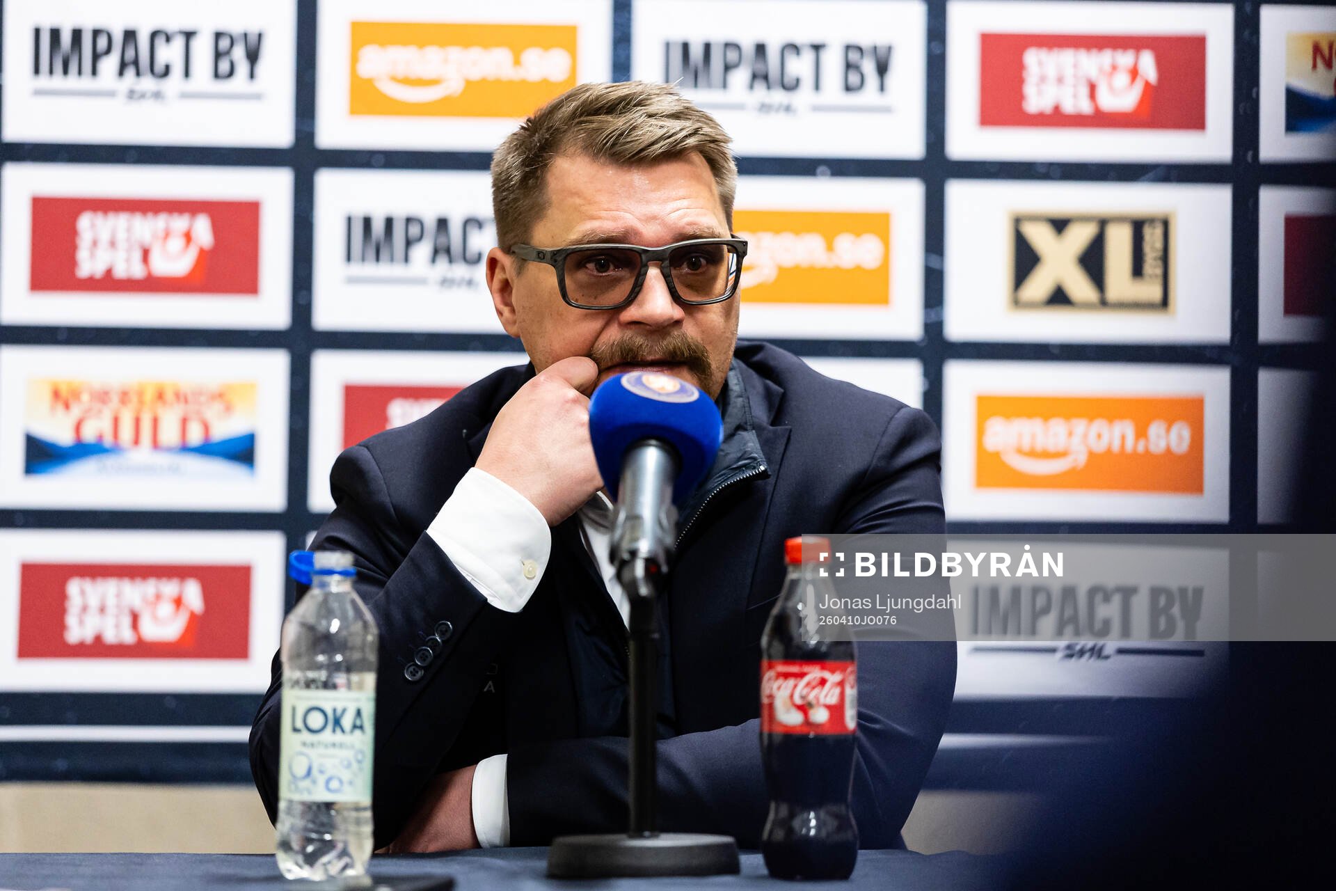 Växjös tränare Björn Hellkvist på presskonferens