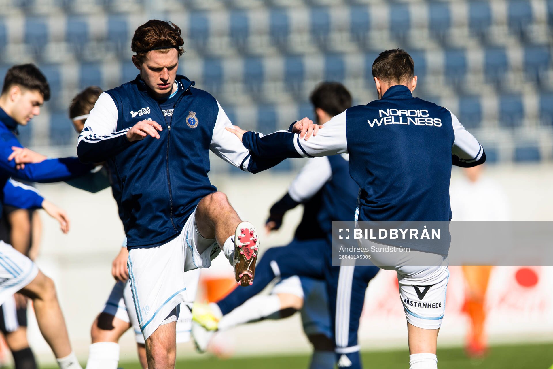 Gefles spelare värmer upp