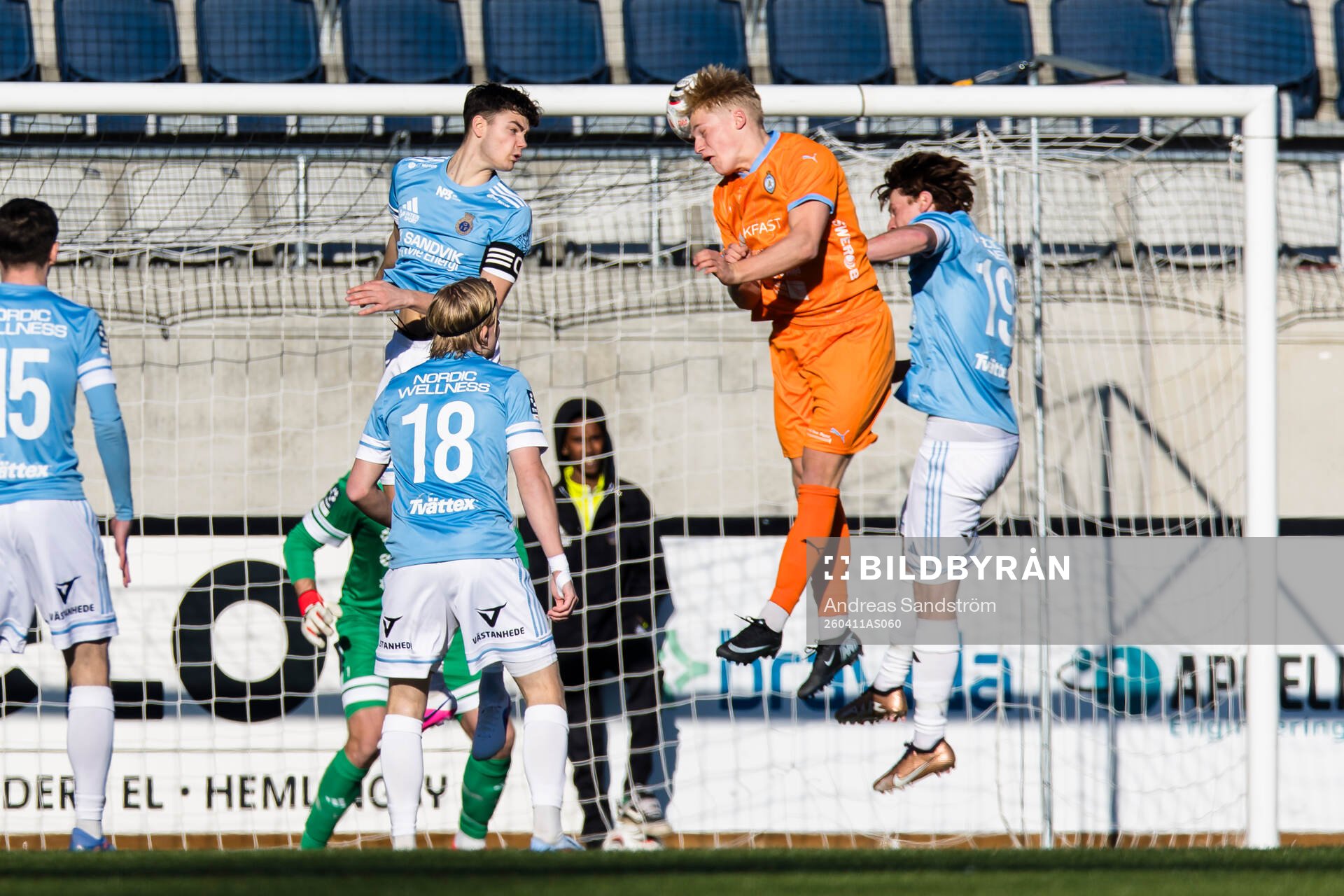 AFC Eskilstunas Albin Flodkvist gör 3-2 på nick