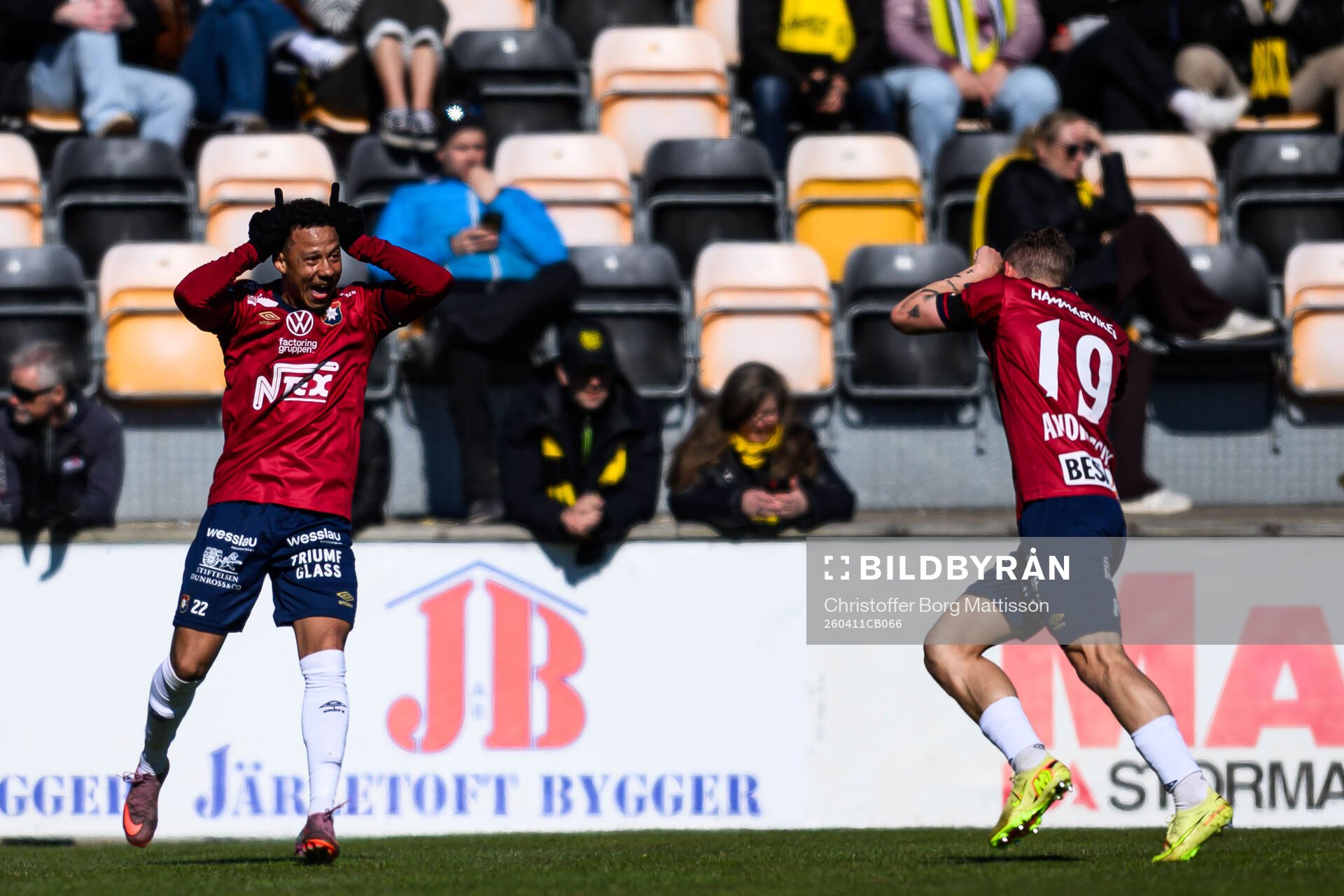 Örgrytes Tobias Sana och Anton Andreasson jublar