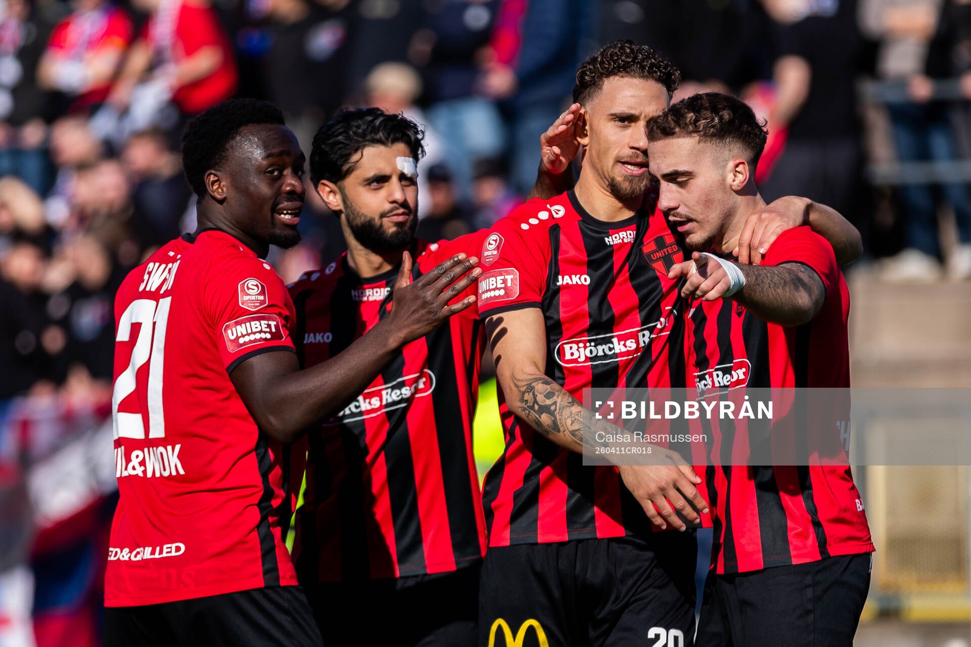 Nordic United FCs Emmanuel Swedi, Mohammad Fazal, Aziz