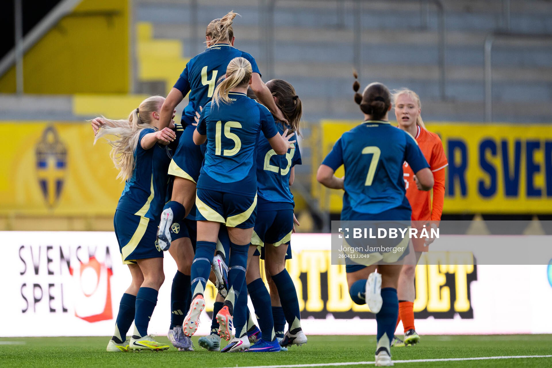 Players of Sweden celebrate