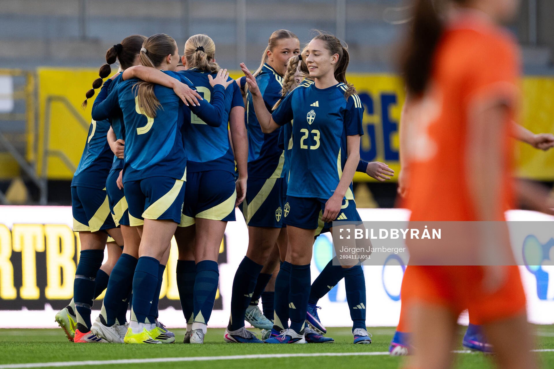 Players of Sweden celebrate