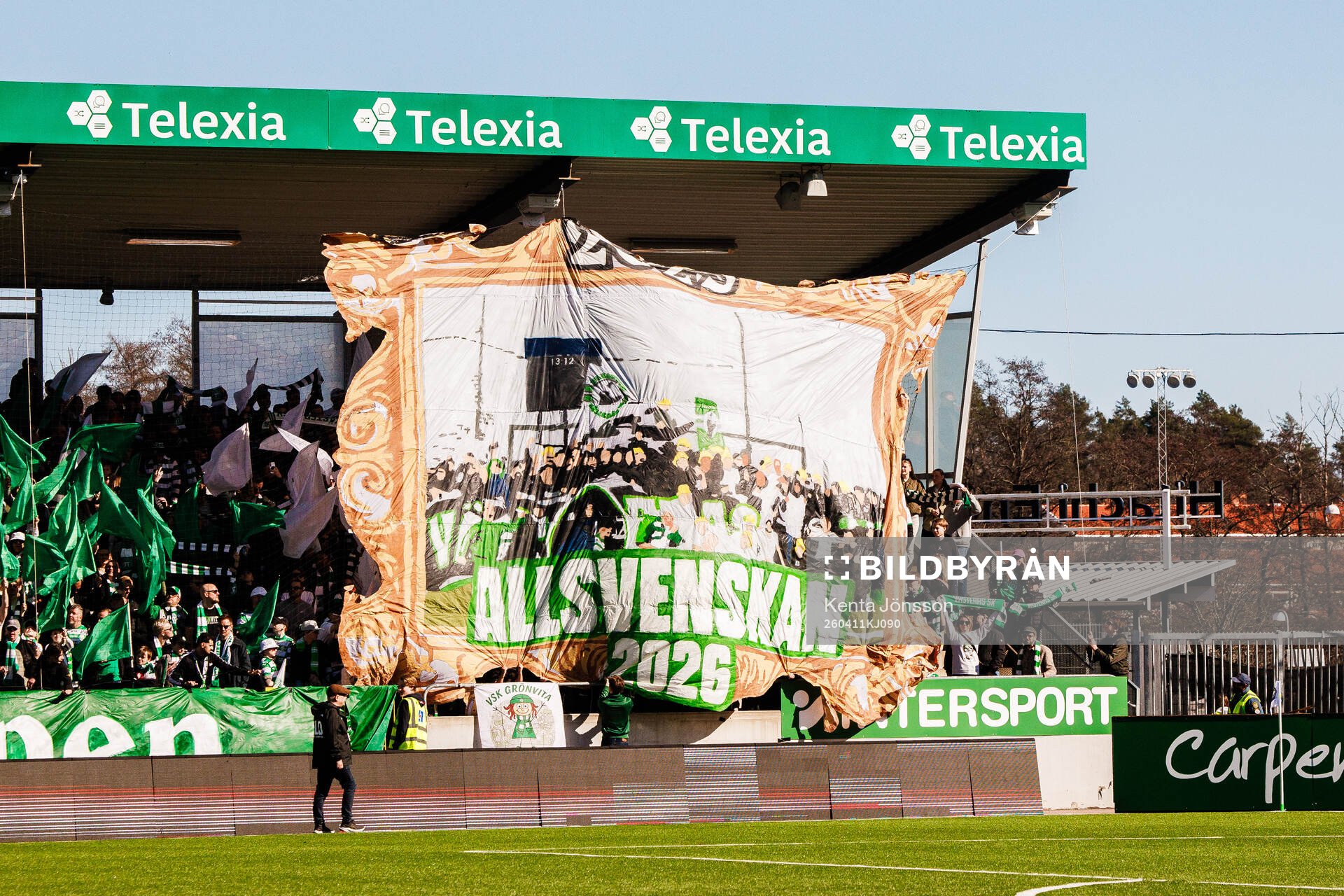 Västerås supportrar med tifo