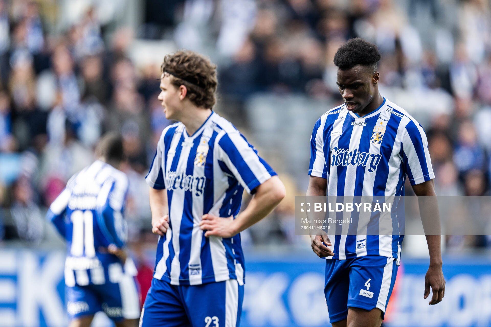 IFK Göteborgs Kolbeinn Thordarson och Rockson Yeboah deppar