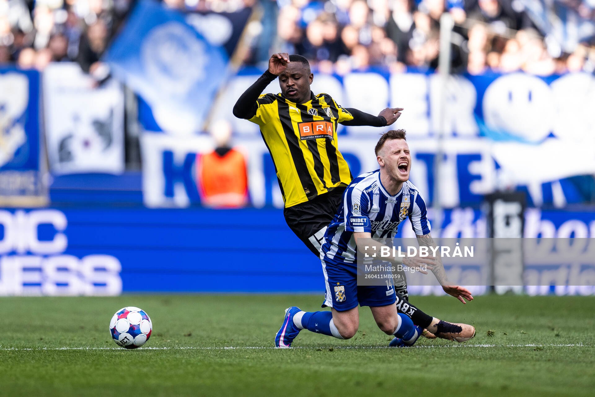Häckens Brice Wembangomo och IFK Göteborgs Tobias Heintz