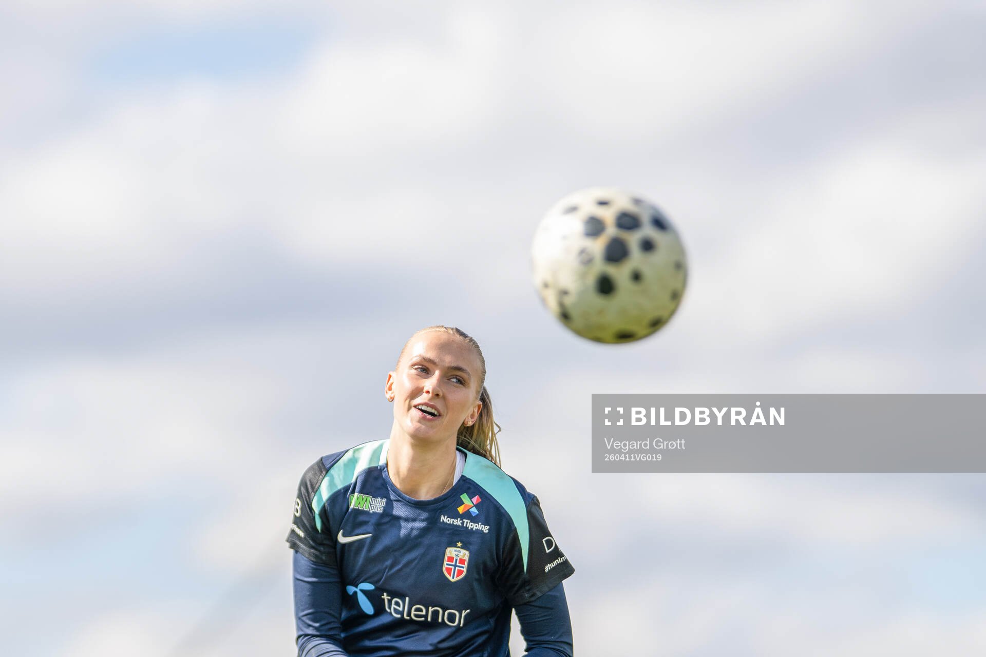 Goalkeeper Selma Panengstuen of the Norwegian women's