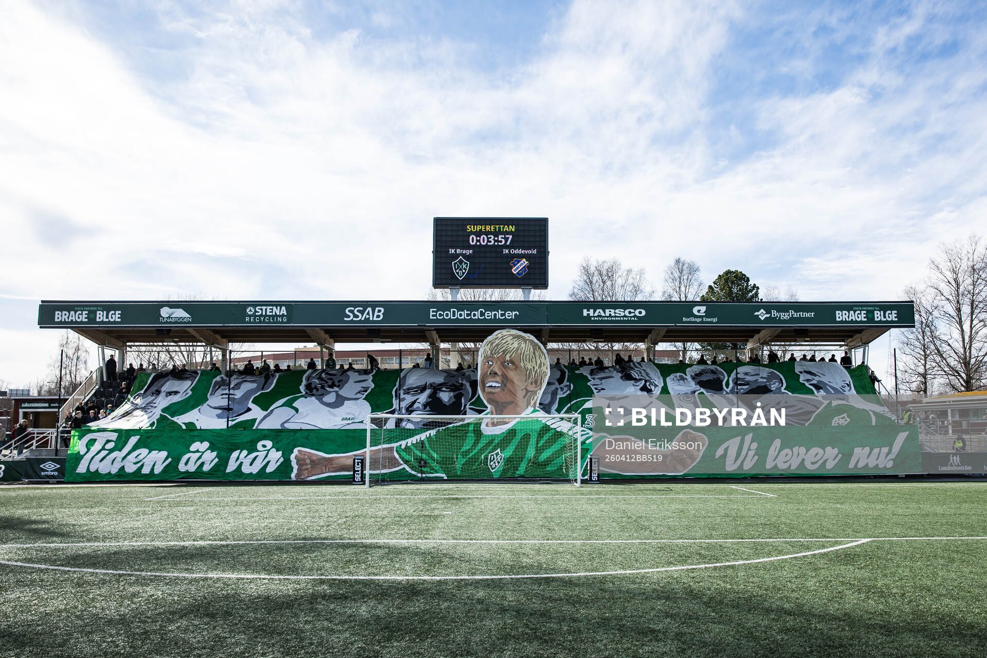 Brages supportrar med ett tifo