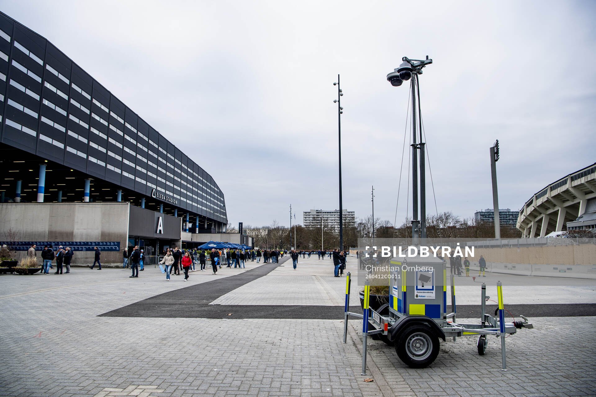 Polisens kameraövervakning utanför Eleda stadion