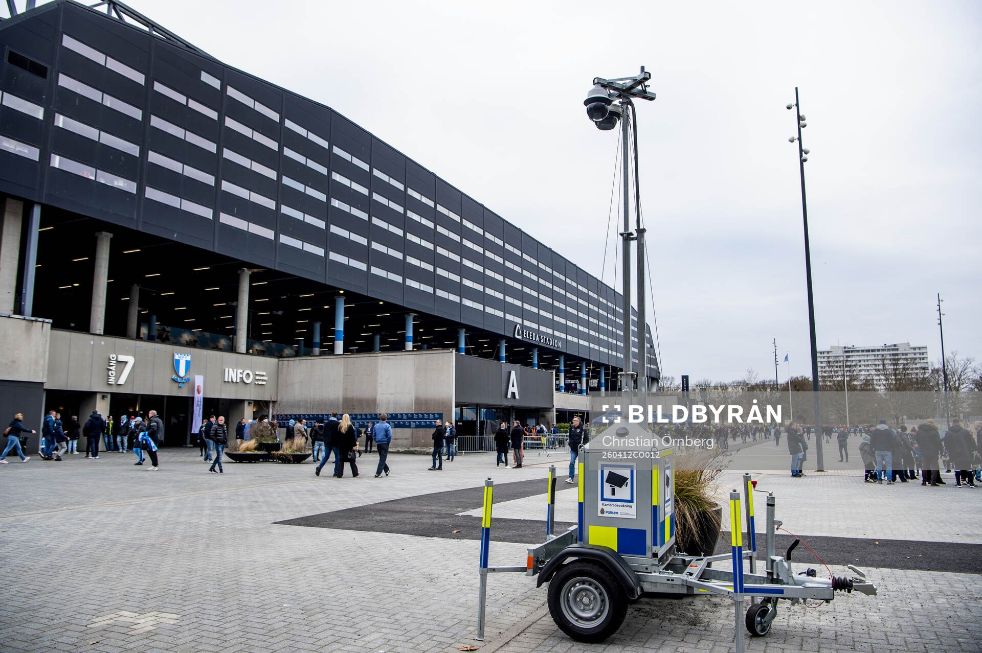 Polisens kameraövervakning utanför Eleda stadion