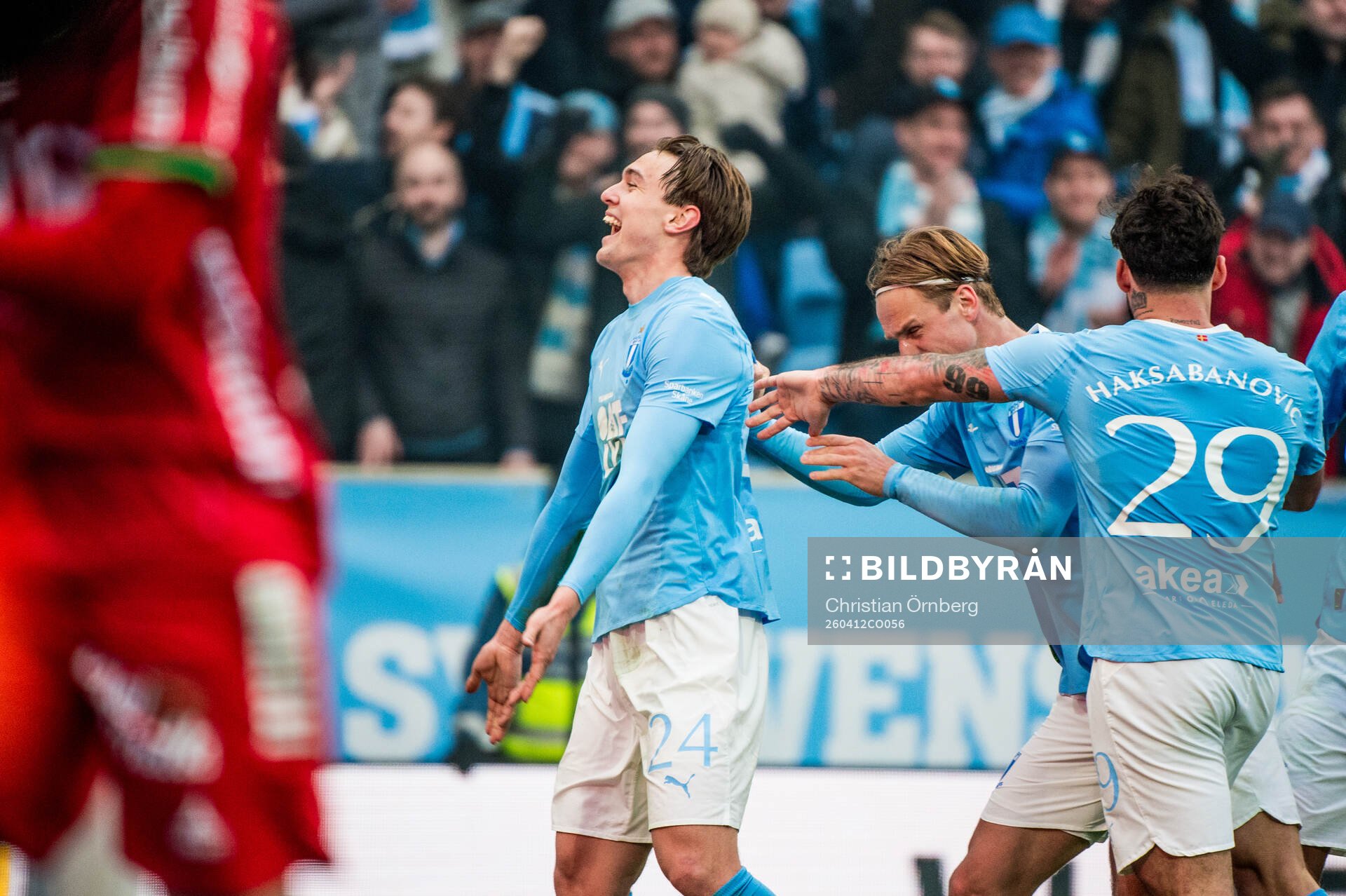 Malmö FFs Oscar Sjöstrand jublar