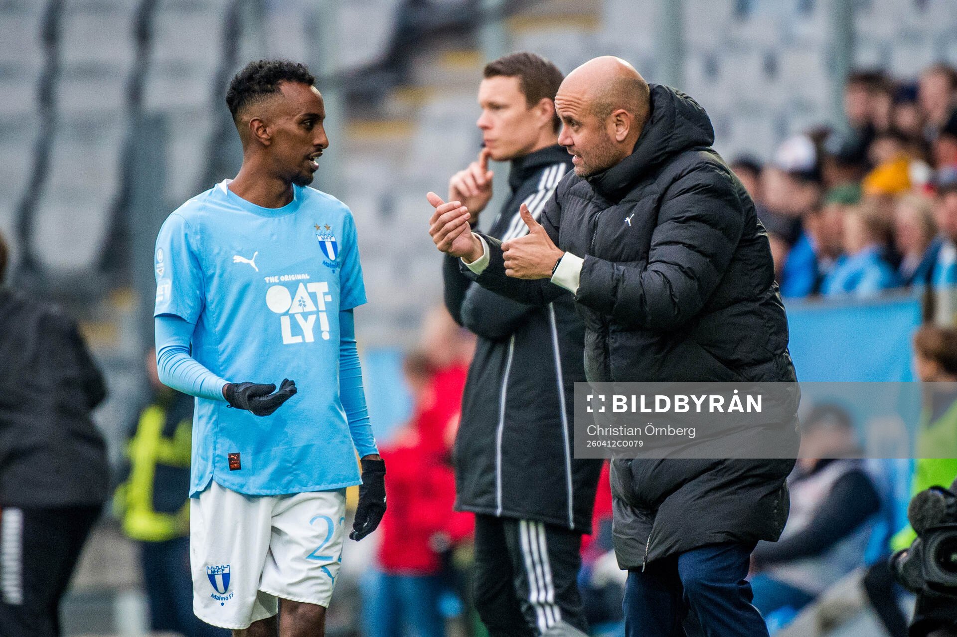 Malmö FFs Taha Ali och tränare Miguel Angel Ramirez