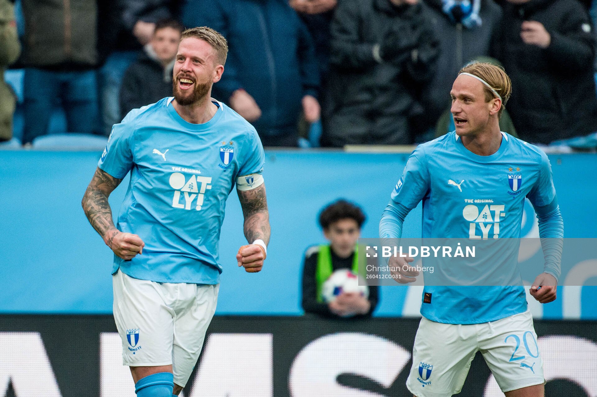 Malmö FFs Pontus Jansson och Erik Botheim jublar