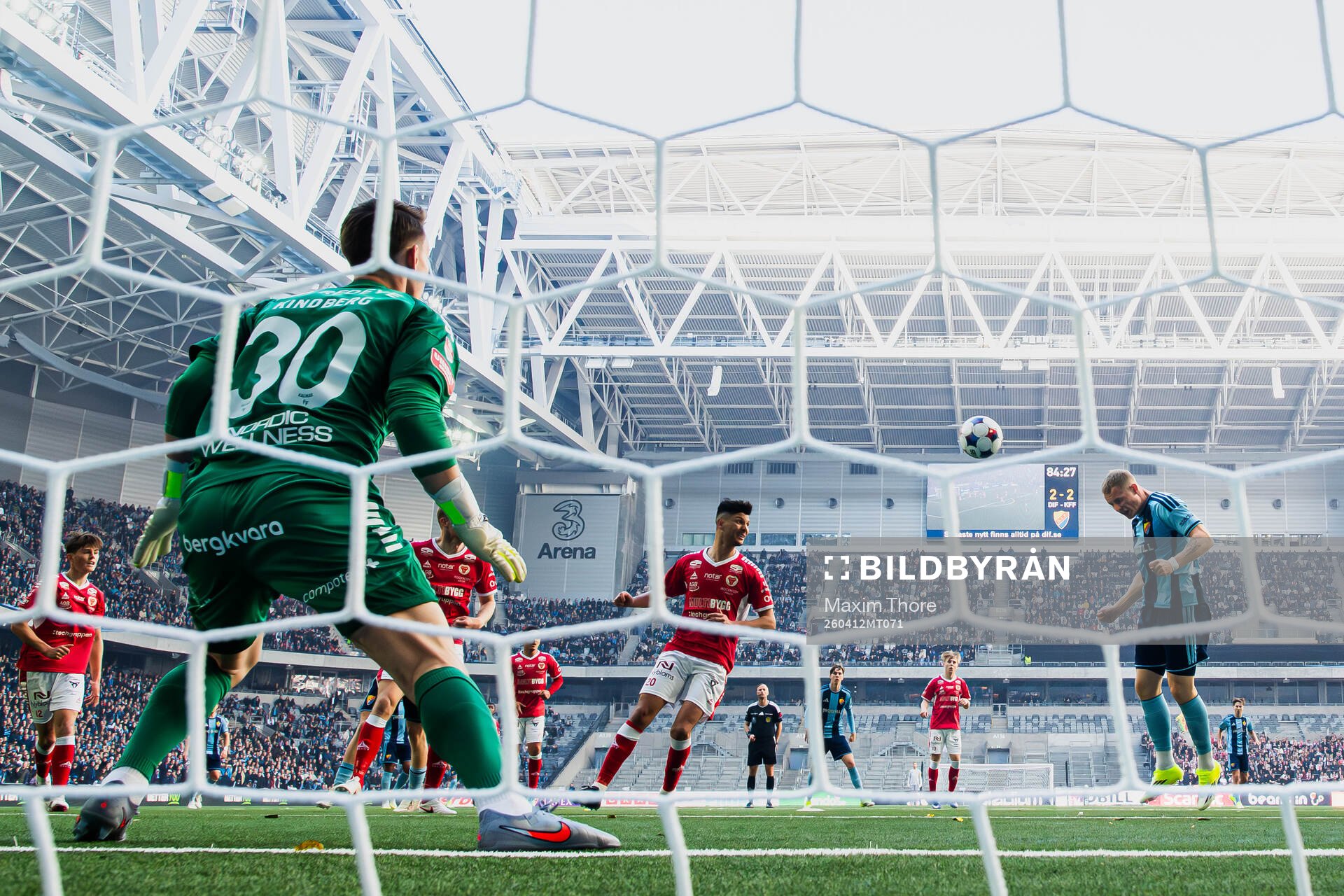 Djurgårdens Kristian Lien gör 3-2 målet