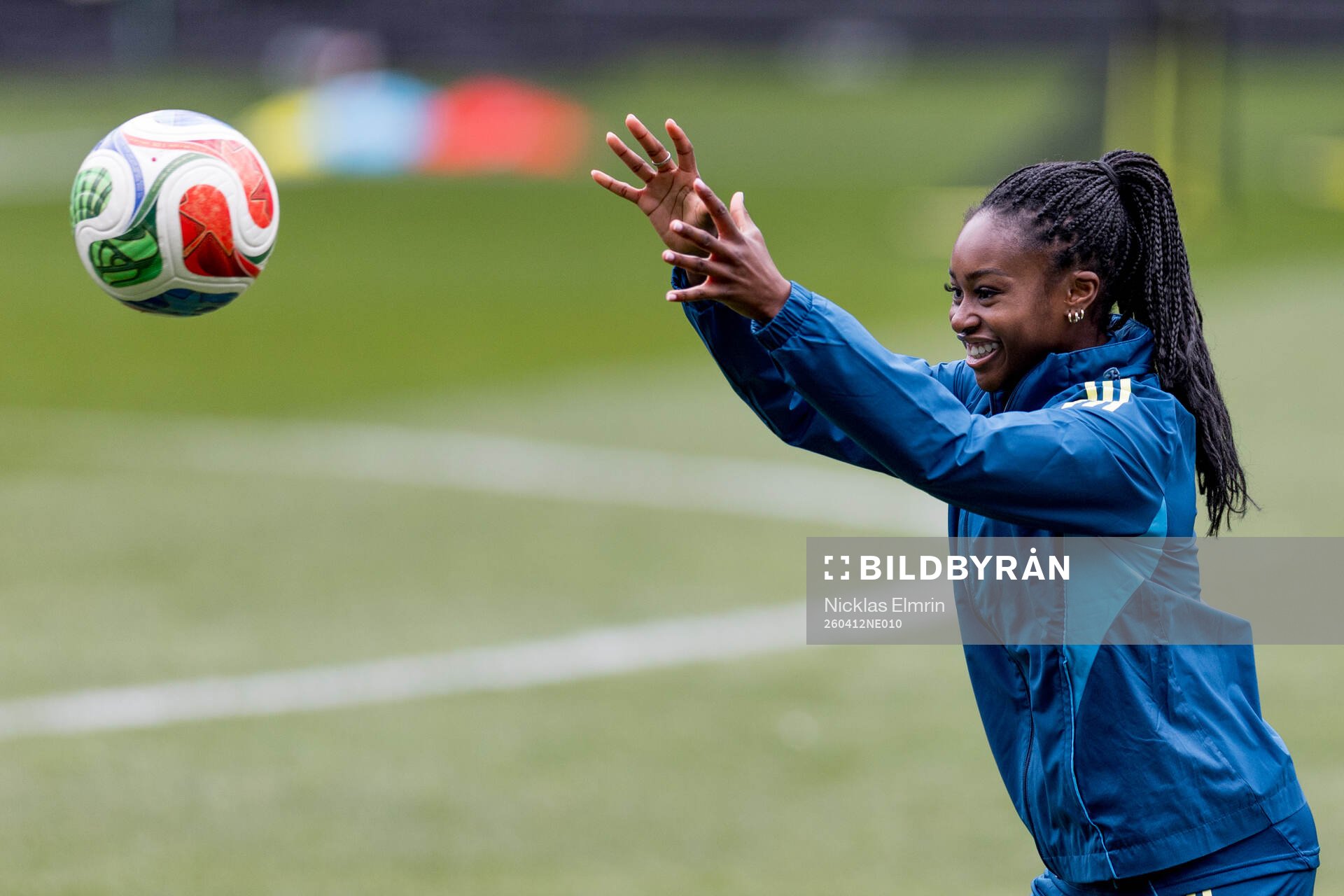 Monica Jusu Bah of Sweden at a training session with the
