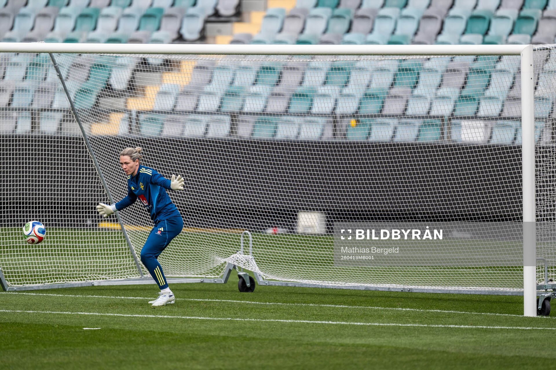 Goalkeeper Jennifer Falk of the Swedish women's national