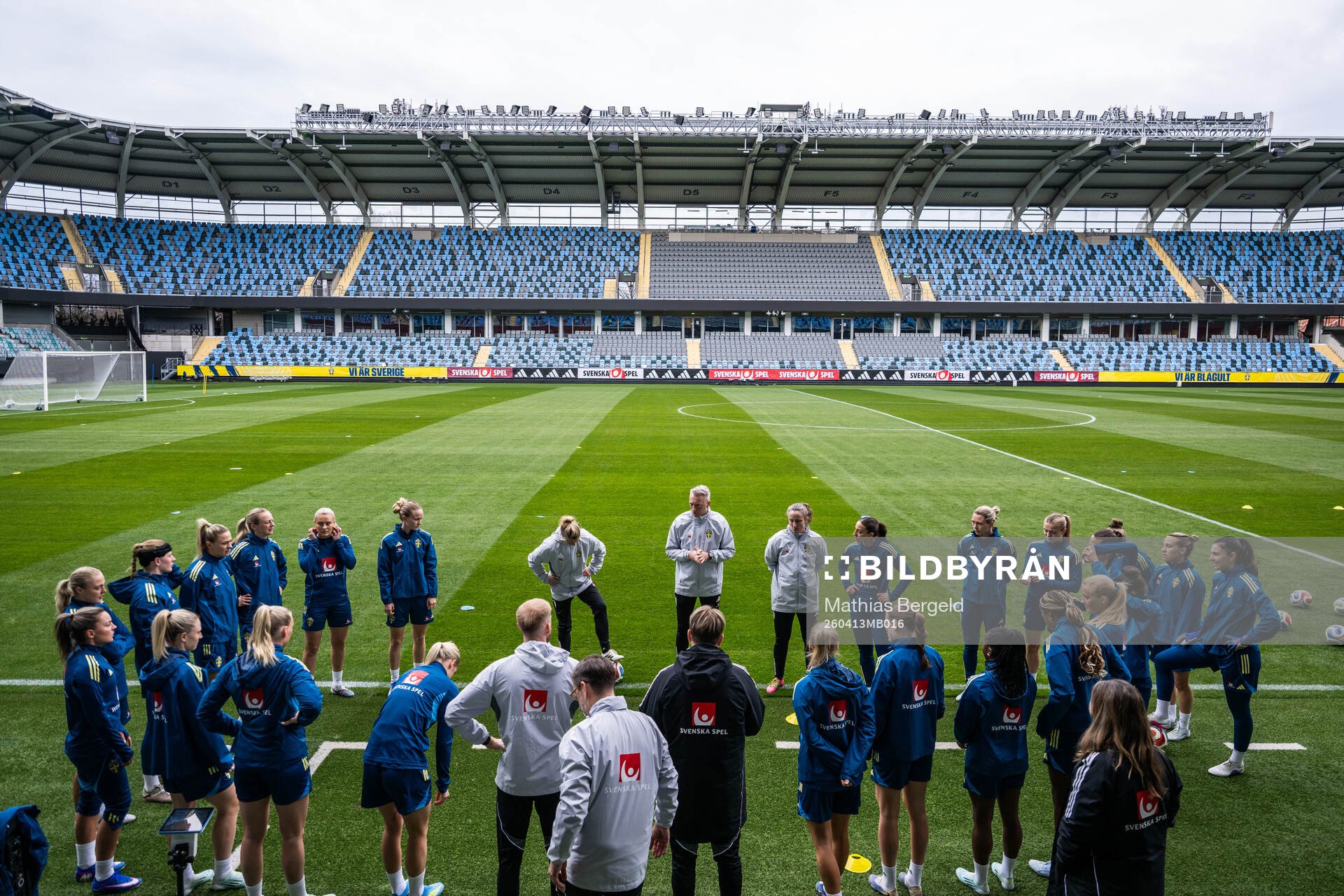Players and staff of the Swedish women's national football