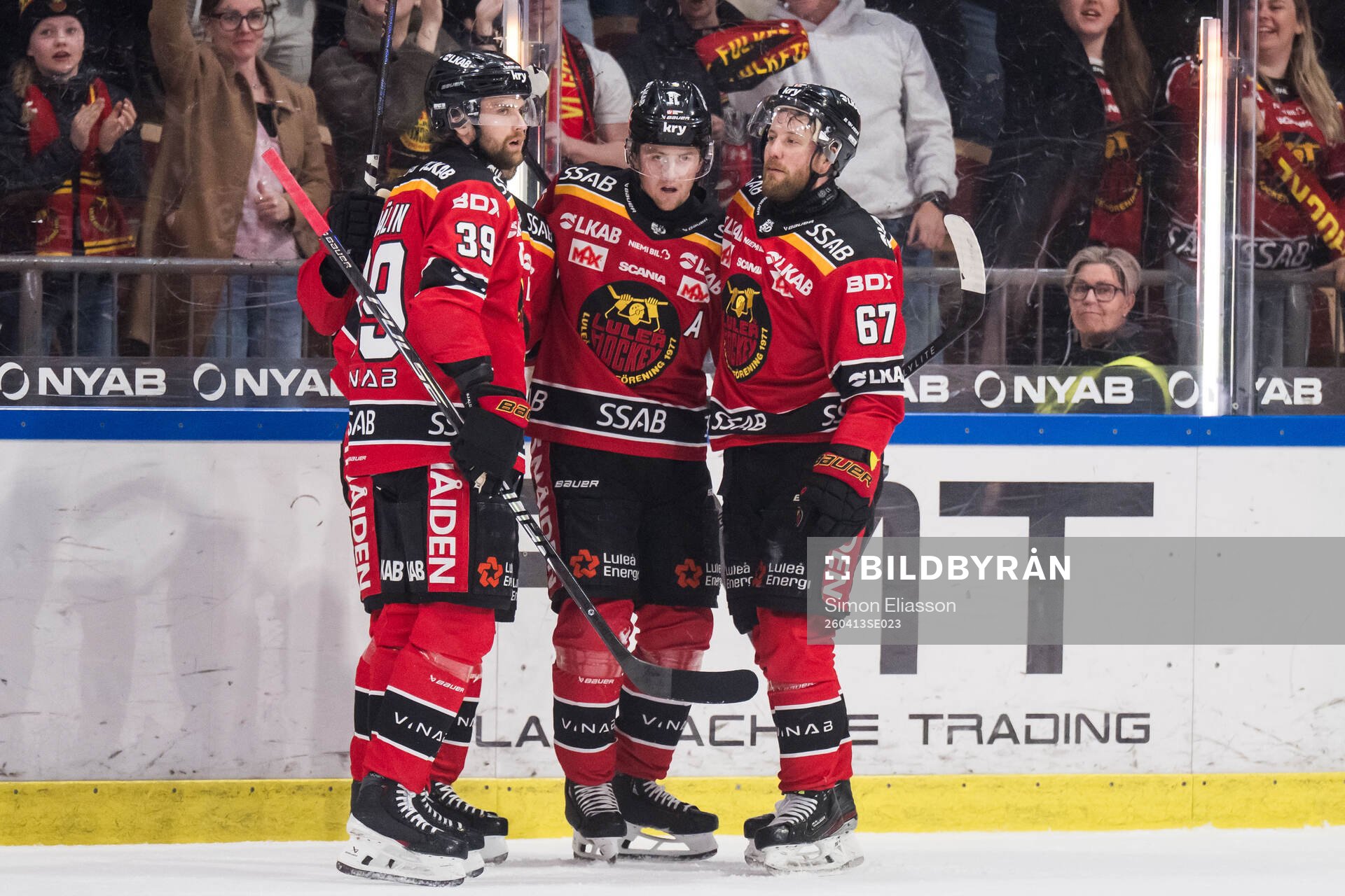 Luleås Pontus Själin, Jesper Sellgren och Linus Omark