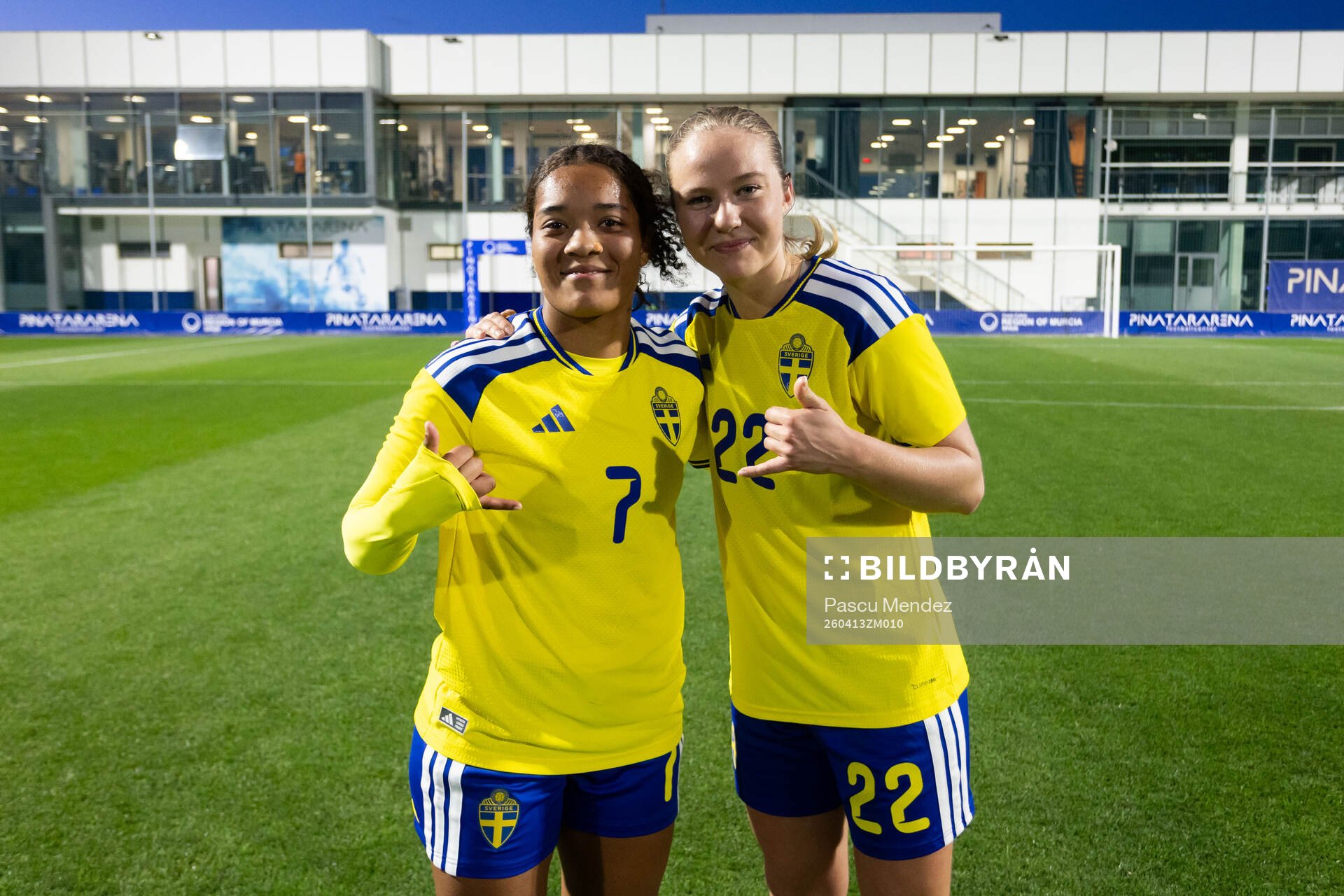 Evelina Duljan and Mathilde Janzen of Sweden celebrate