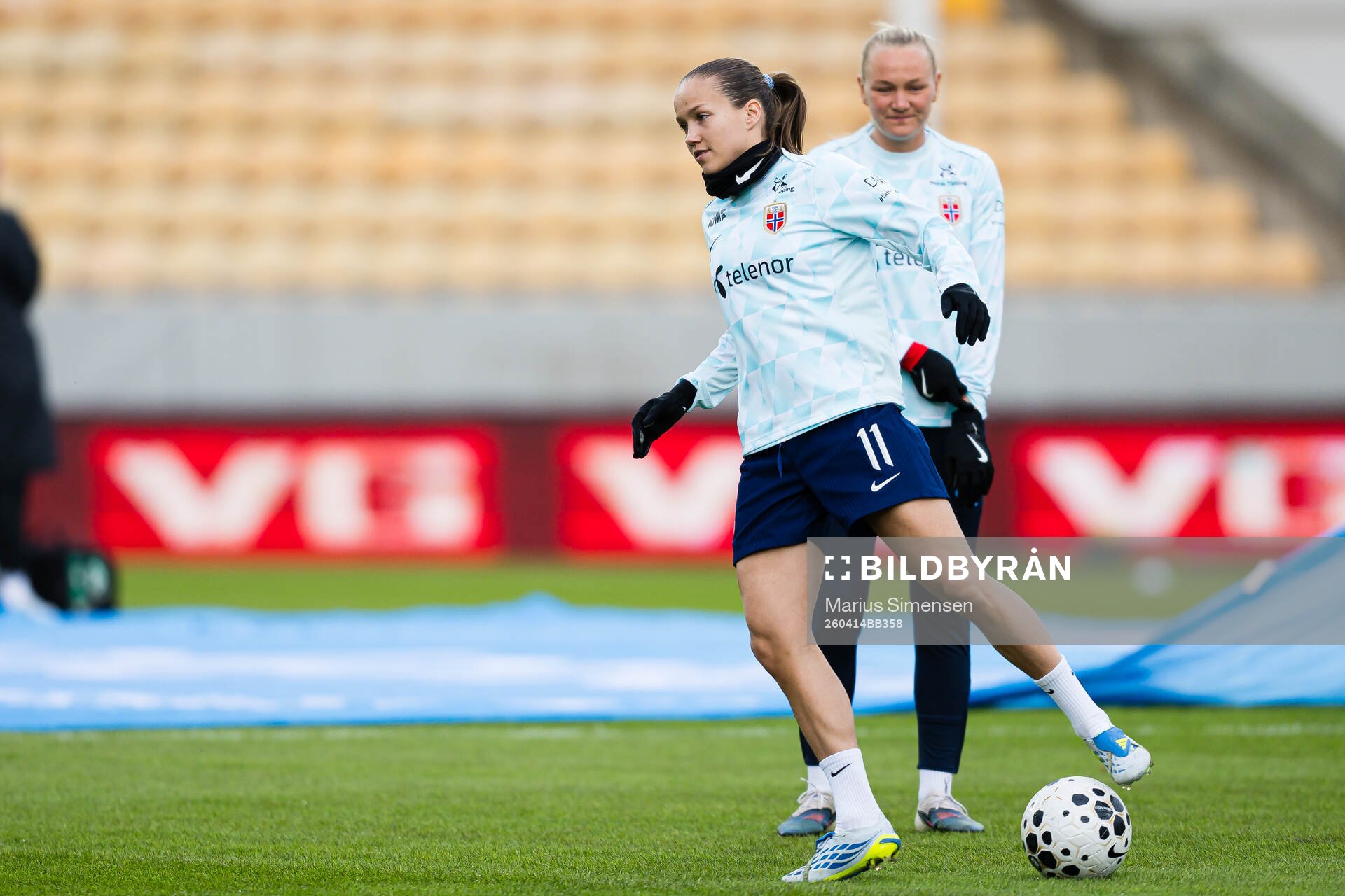 Guro Reiten of Norway warms up