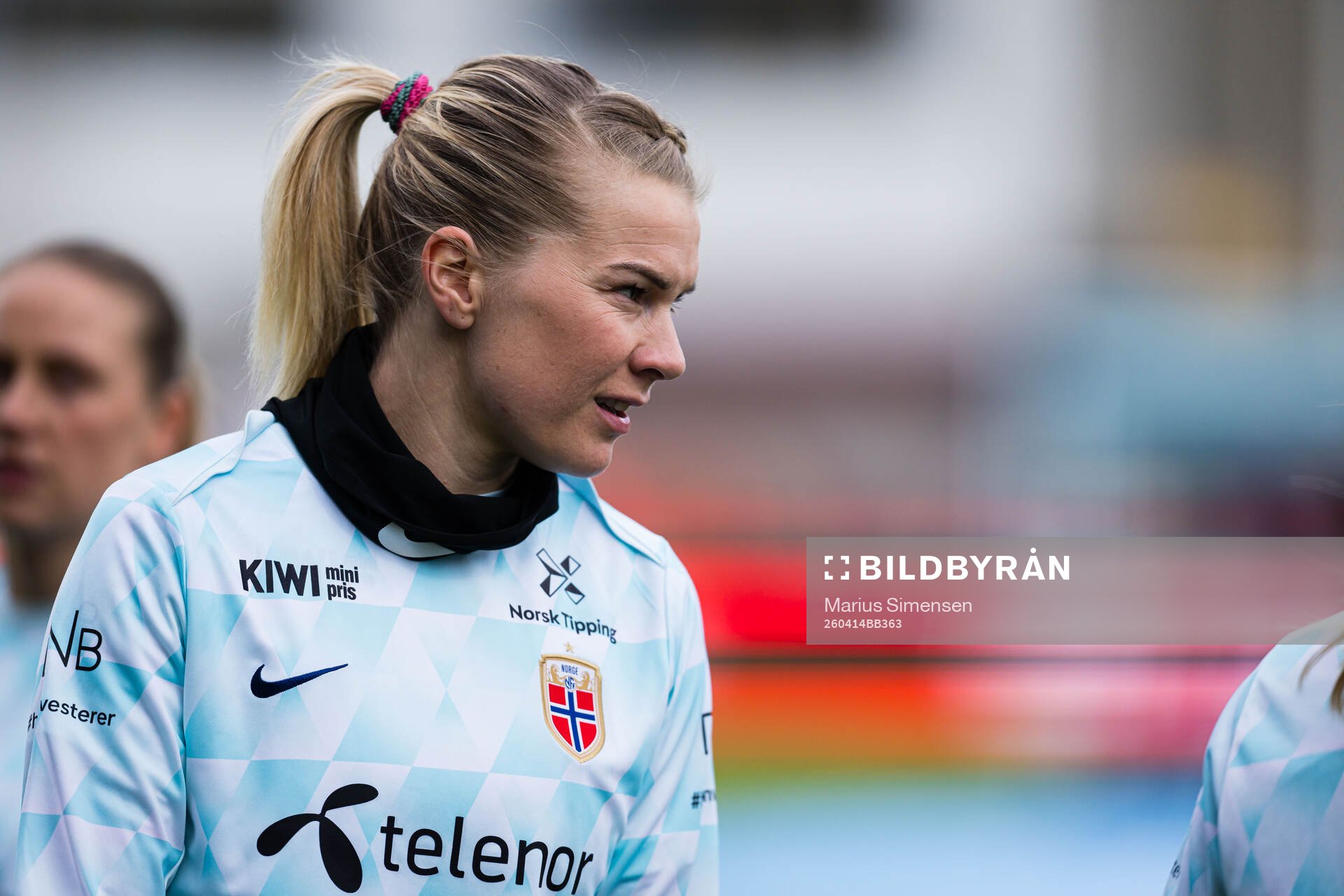 Ada Hegerberg of Norway warms up
