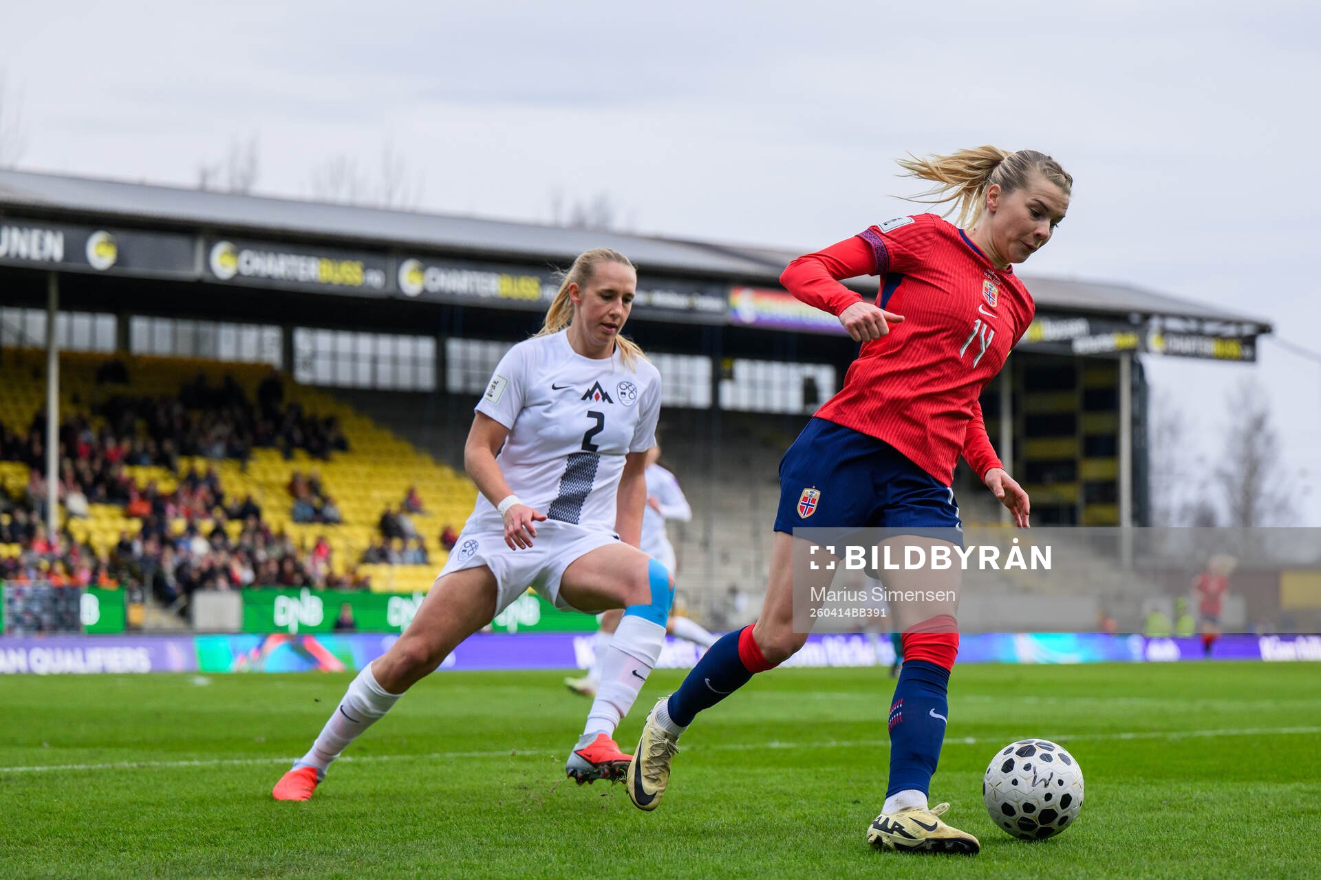 Lana Golob of Slovenia and Ada Hegerberg of Norway