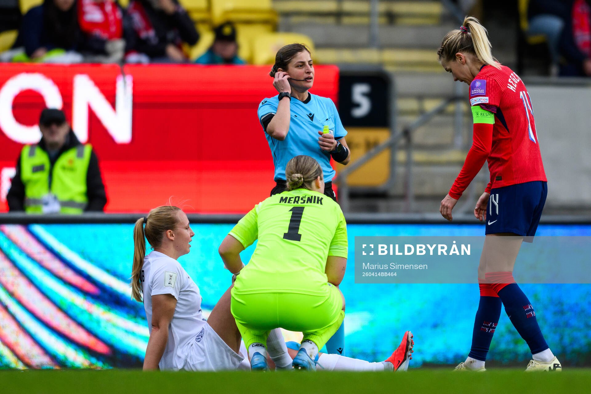 Lana Golob of Slovenia in pain