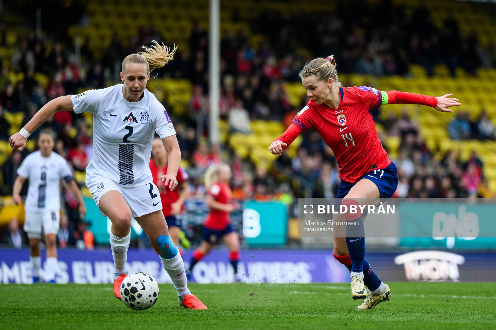 Lana Golob of Slovenia and Ada Hegerberg of Norway
