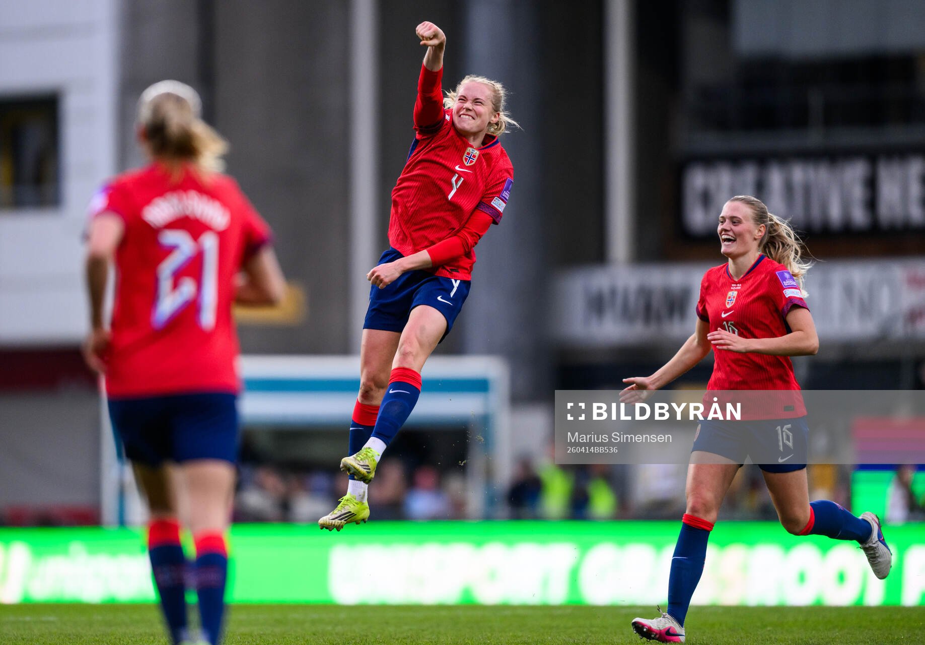 Julie Blakstad of Norway celebrates