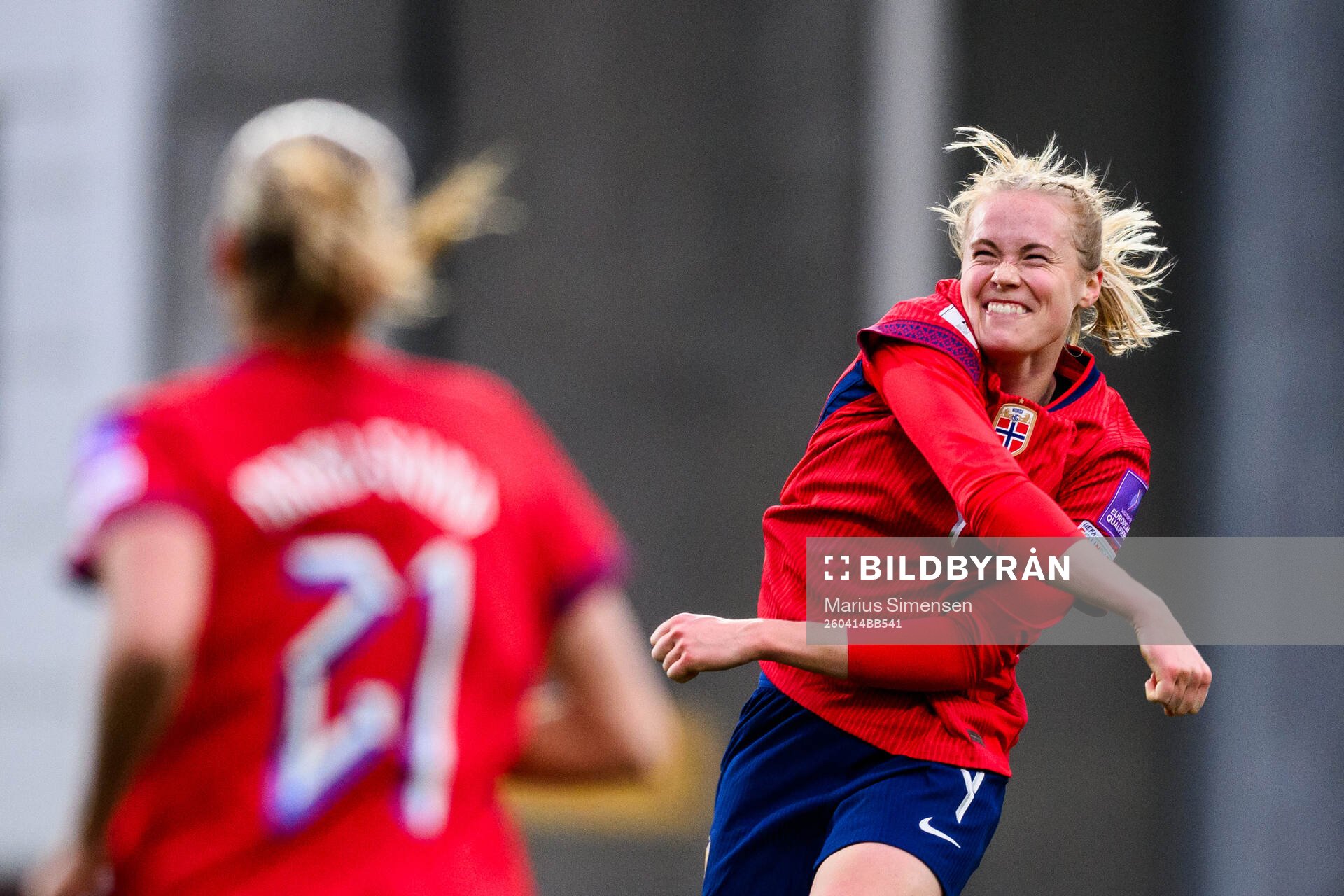Julie Blakstad of Norway celebrates