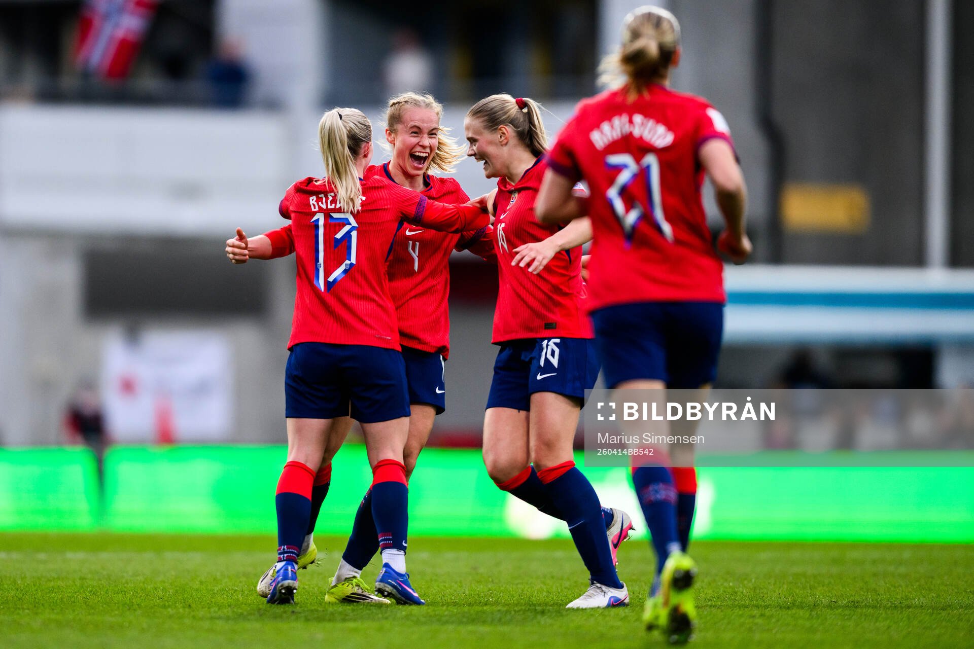 Julie Blakstad of Norway celebrates