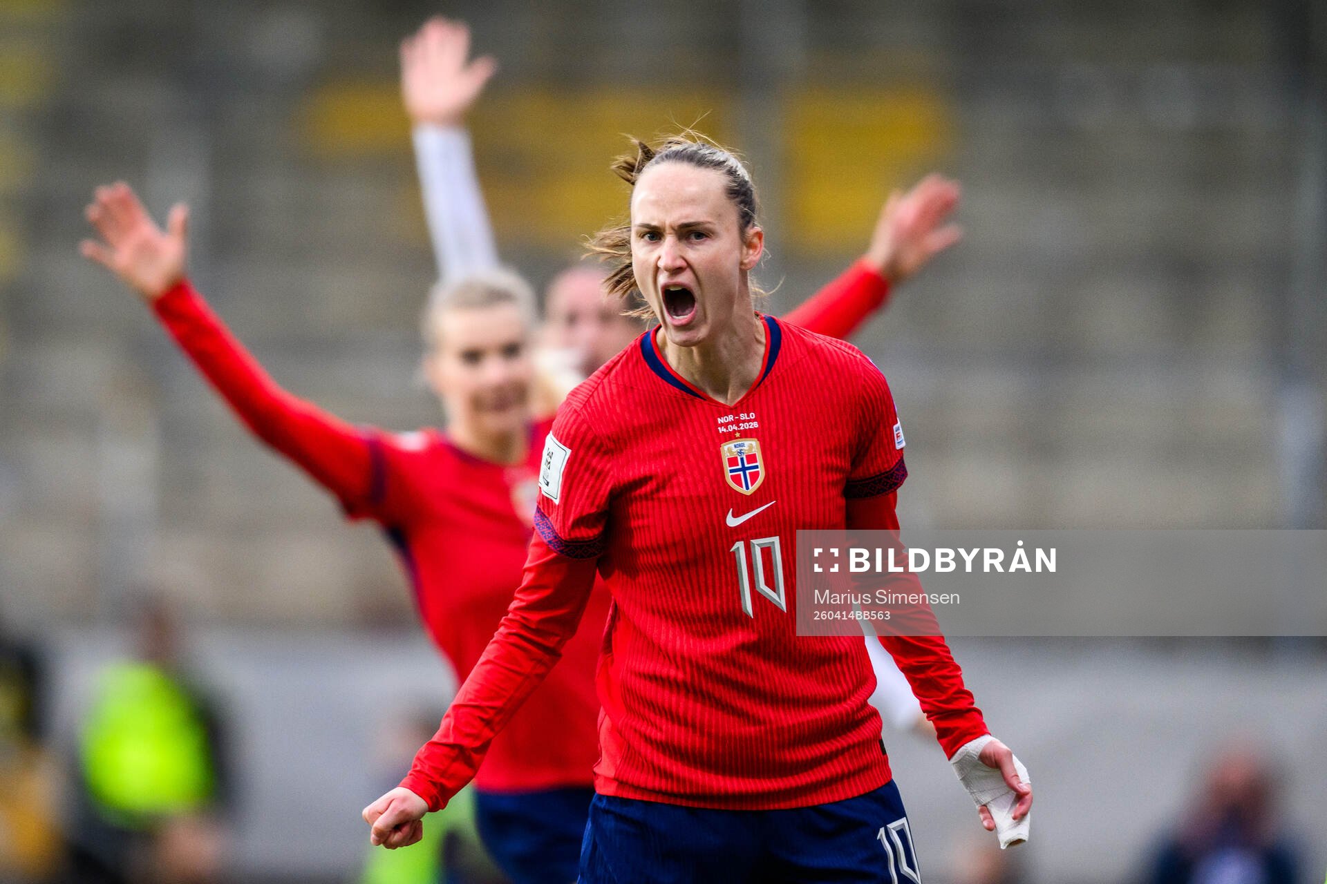 Caroline Graham Hansen of Norway celebrates