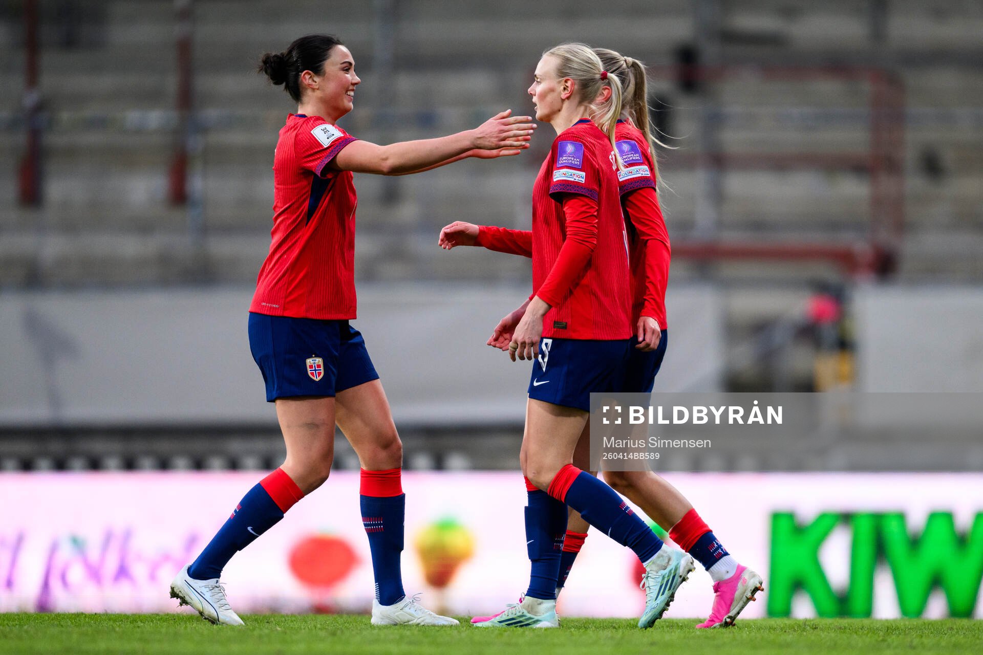 Karina Sævik of Norway celebrates