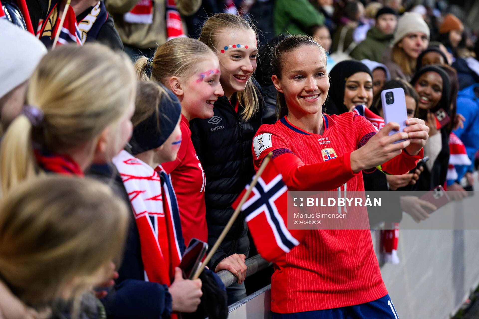 Guro Reiten of Norway with fans