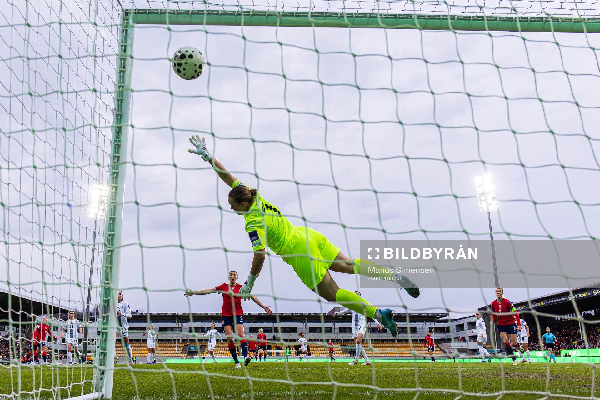 Julie Blakstad of Norway scores the 2-0 goal behind