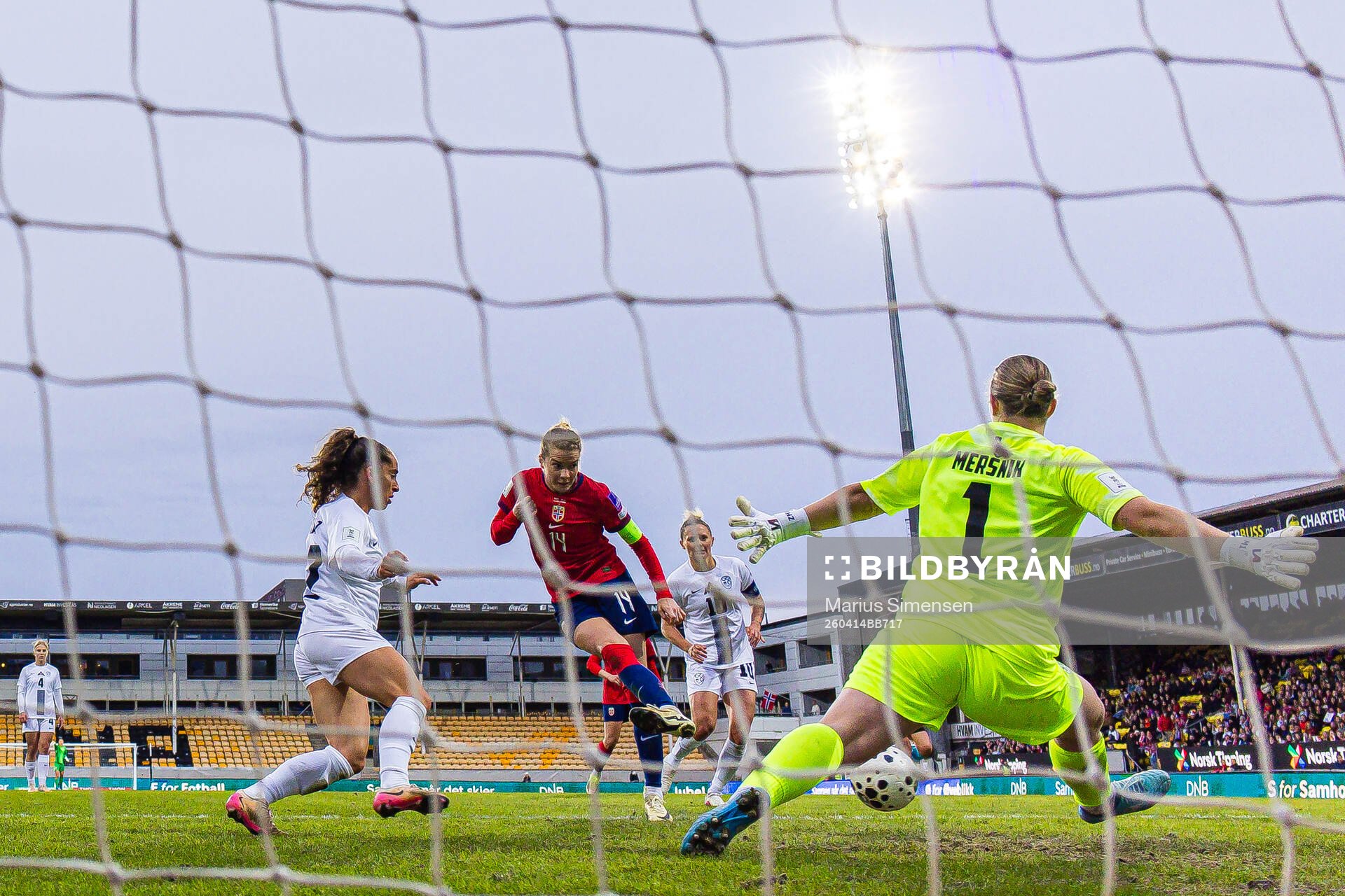 Ada Hegerberg of Norway scores the 5-0 goal