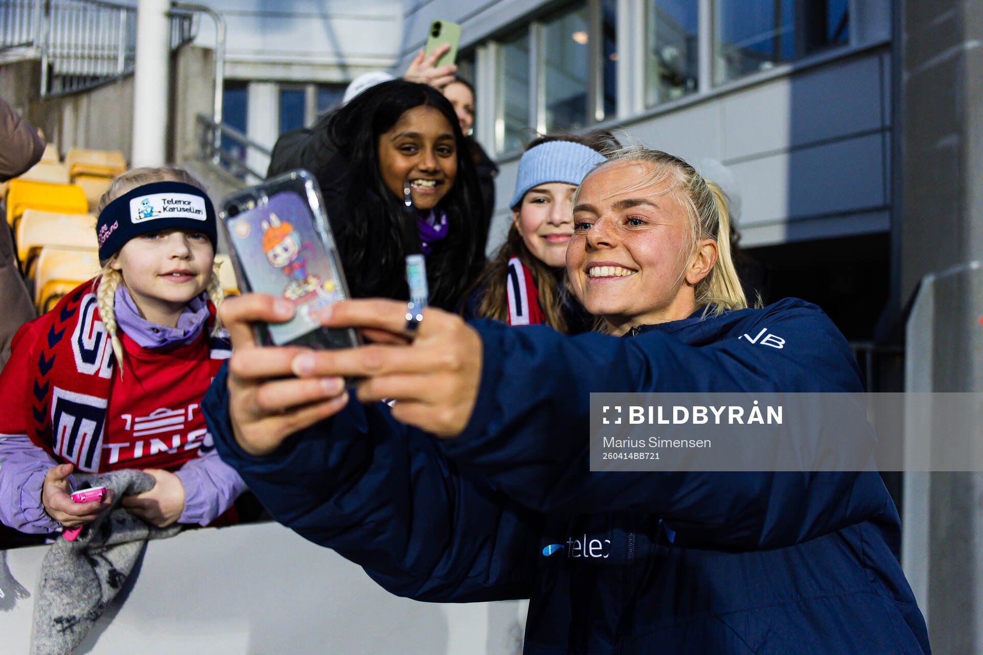 Emilie Woldvik of Norway with fans