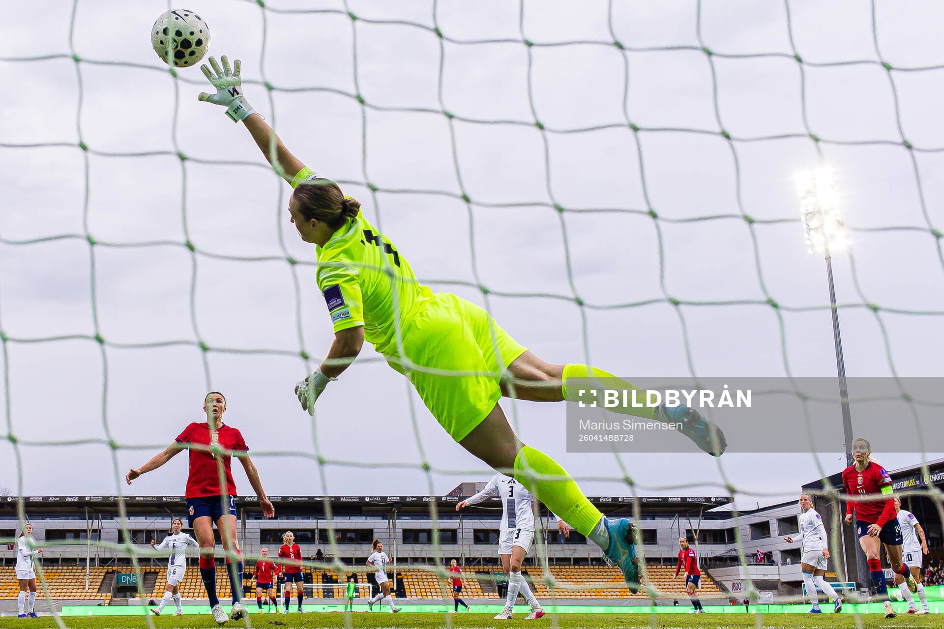 Julie Blakstad of Norway scores the 2-0 goal behind