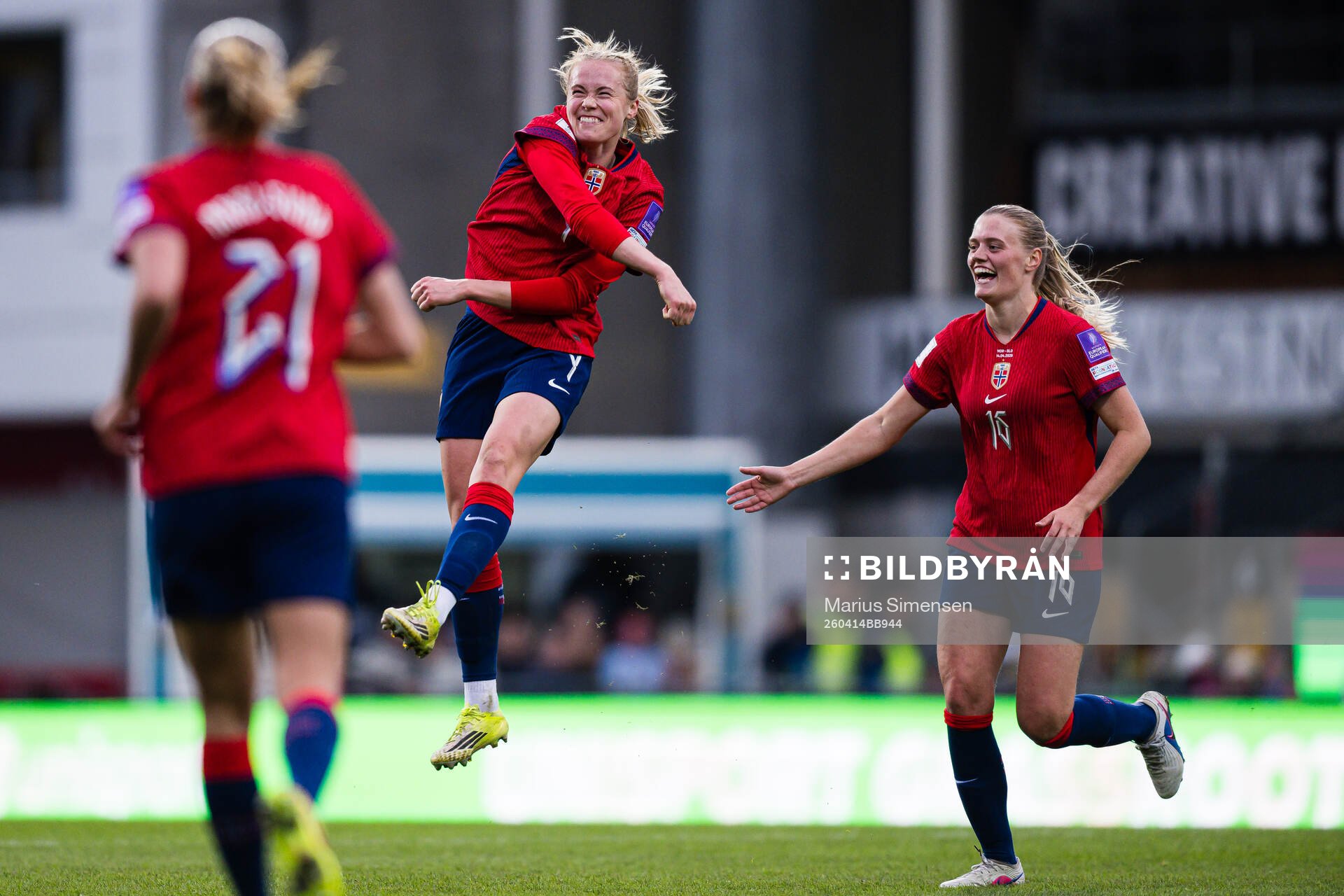 Julie Blakstad of Norway celebrates