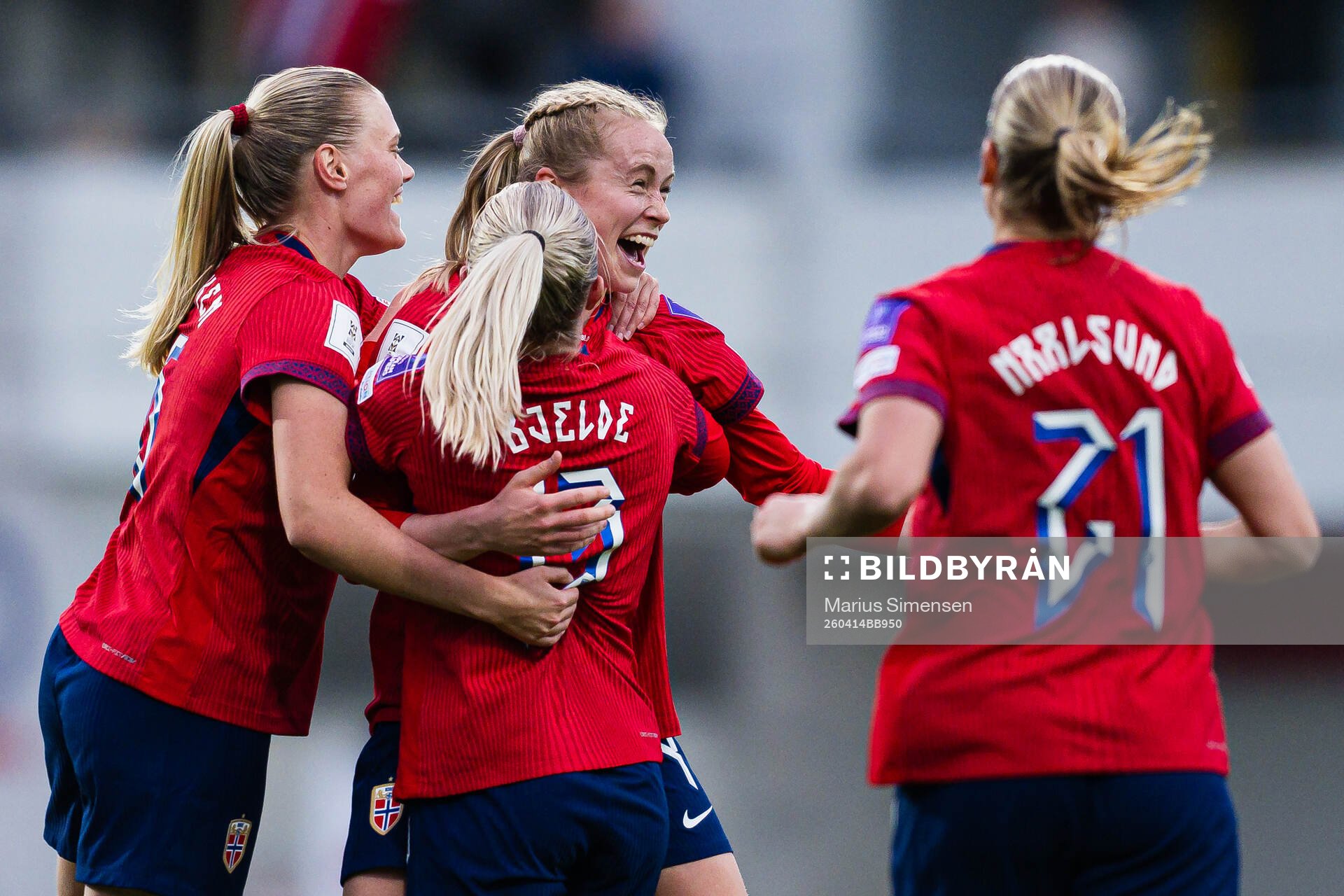 Julie Blakstad of Norway celebrates