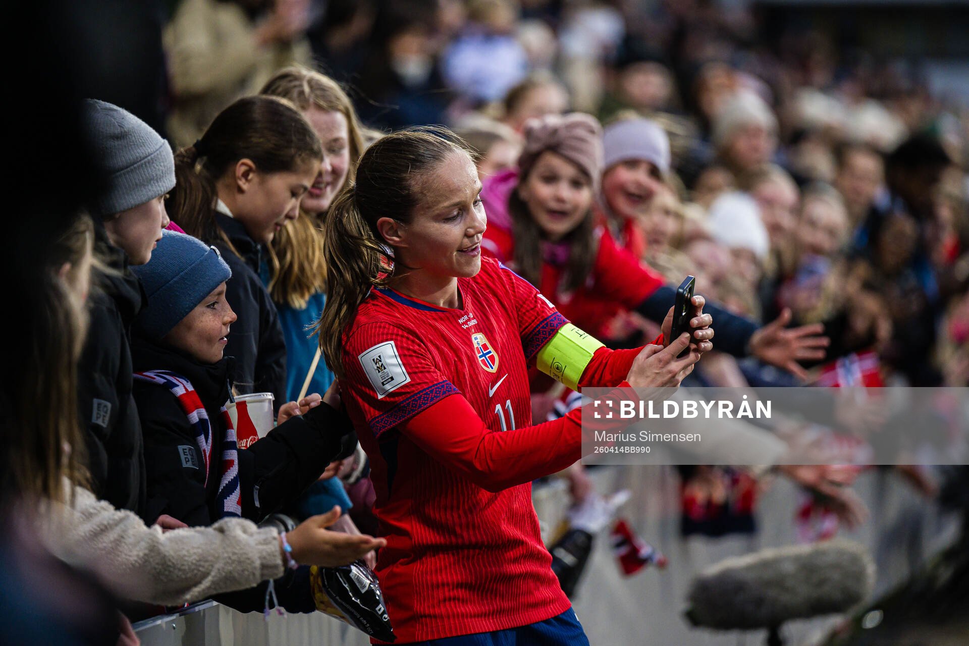 Guro Reiten of Norway with fans