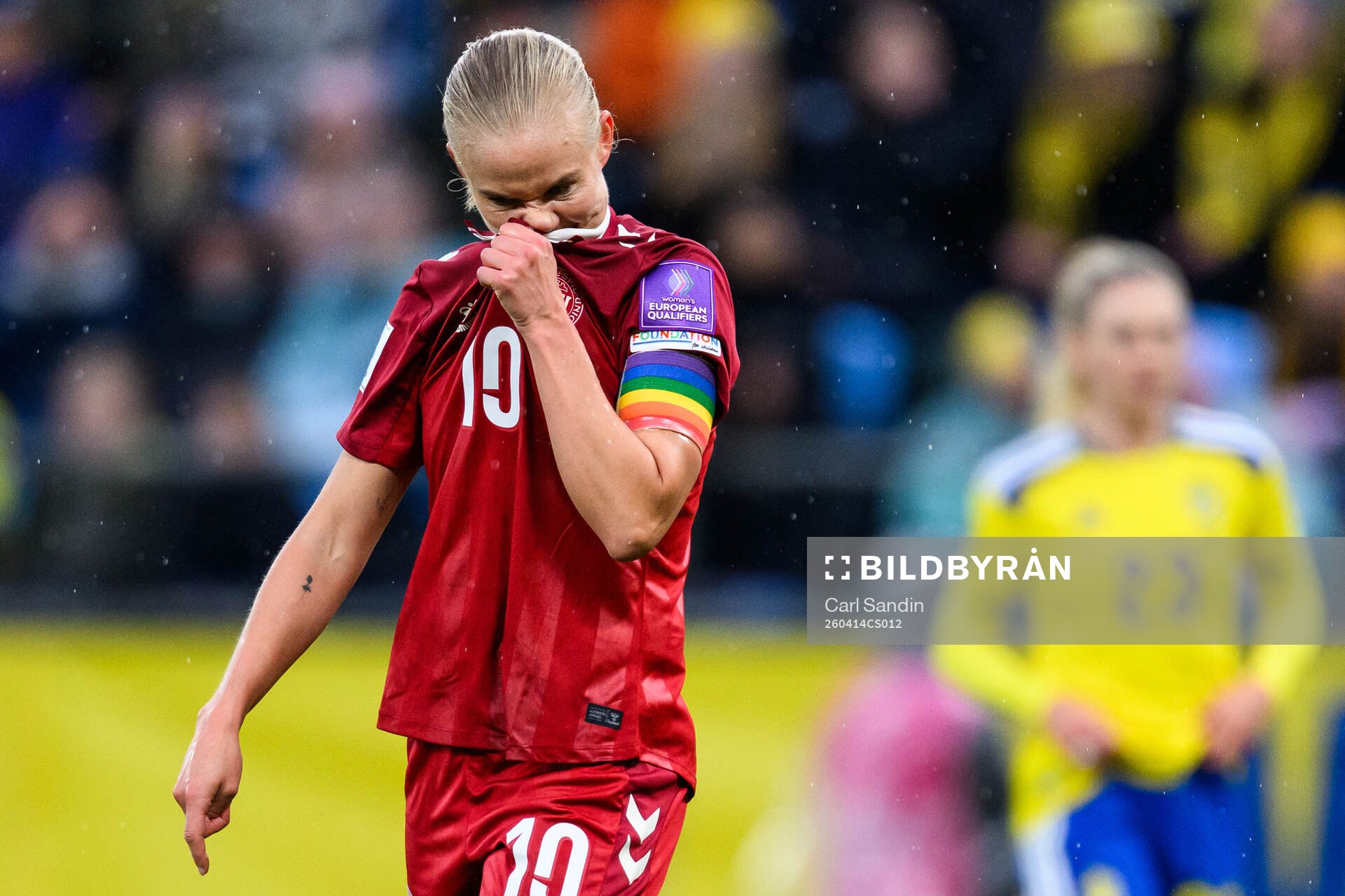 Pernille Harder of Denmark looks dejected