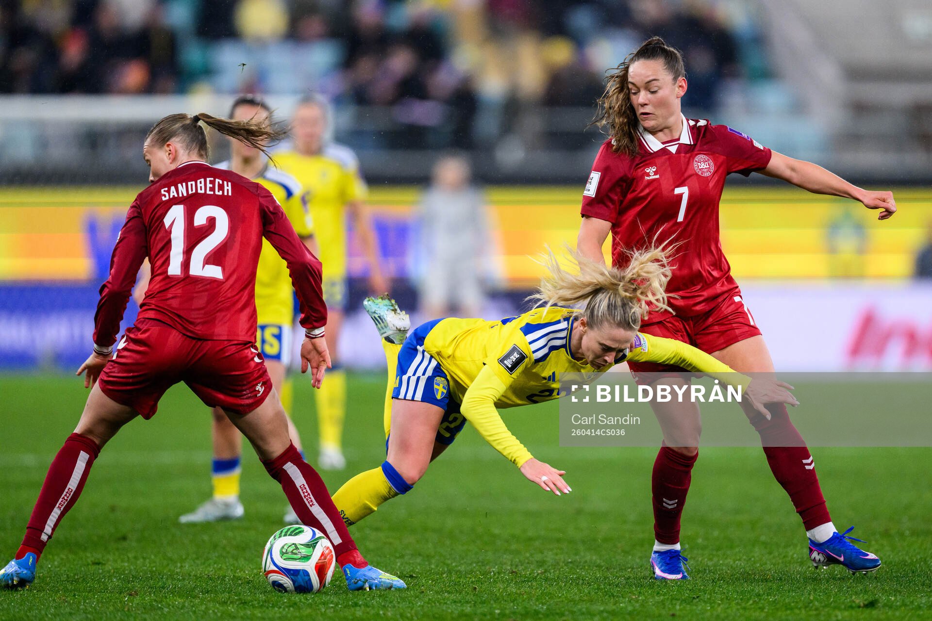 Stine Sandbech and Janni Thomsen of Denmark against Rebecka