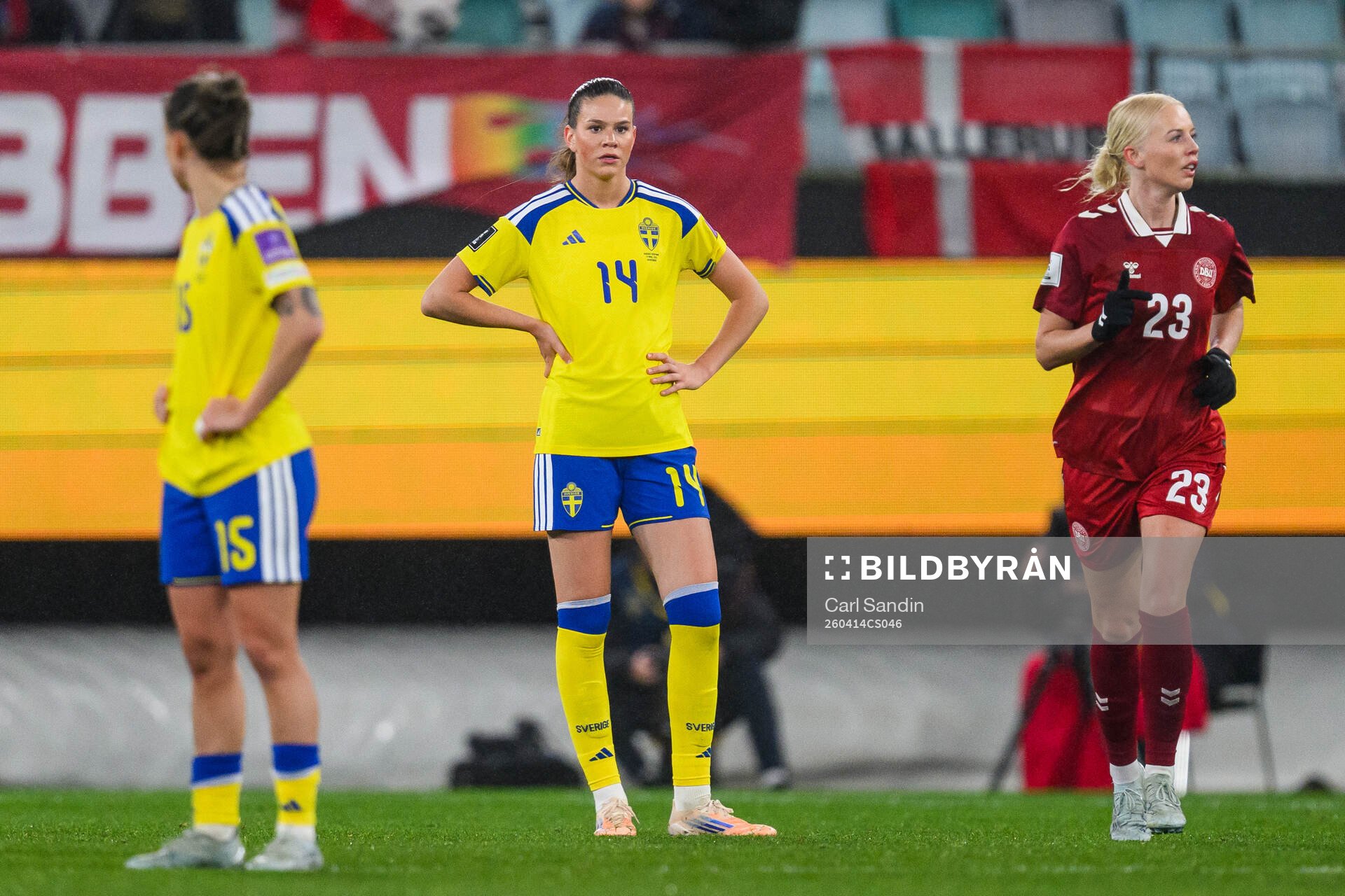 Bella Andersson of Sweden looks dejected