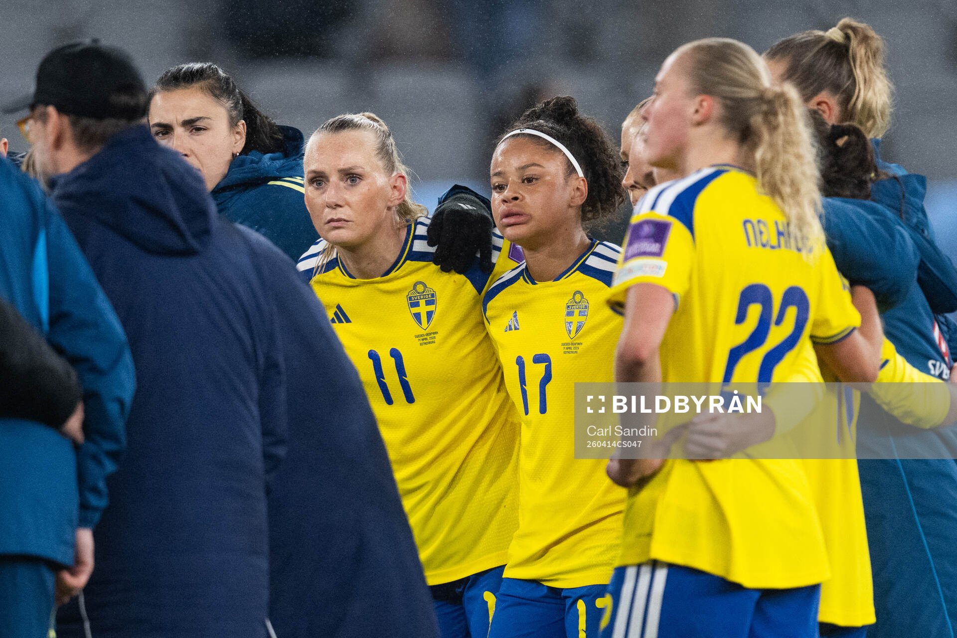 Stina Blackstenius and Felicia Schröder of Sweden