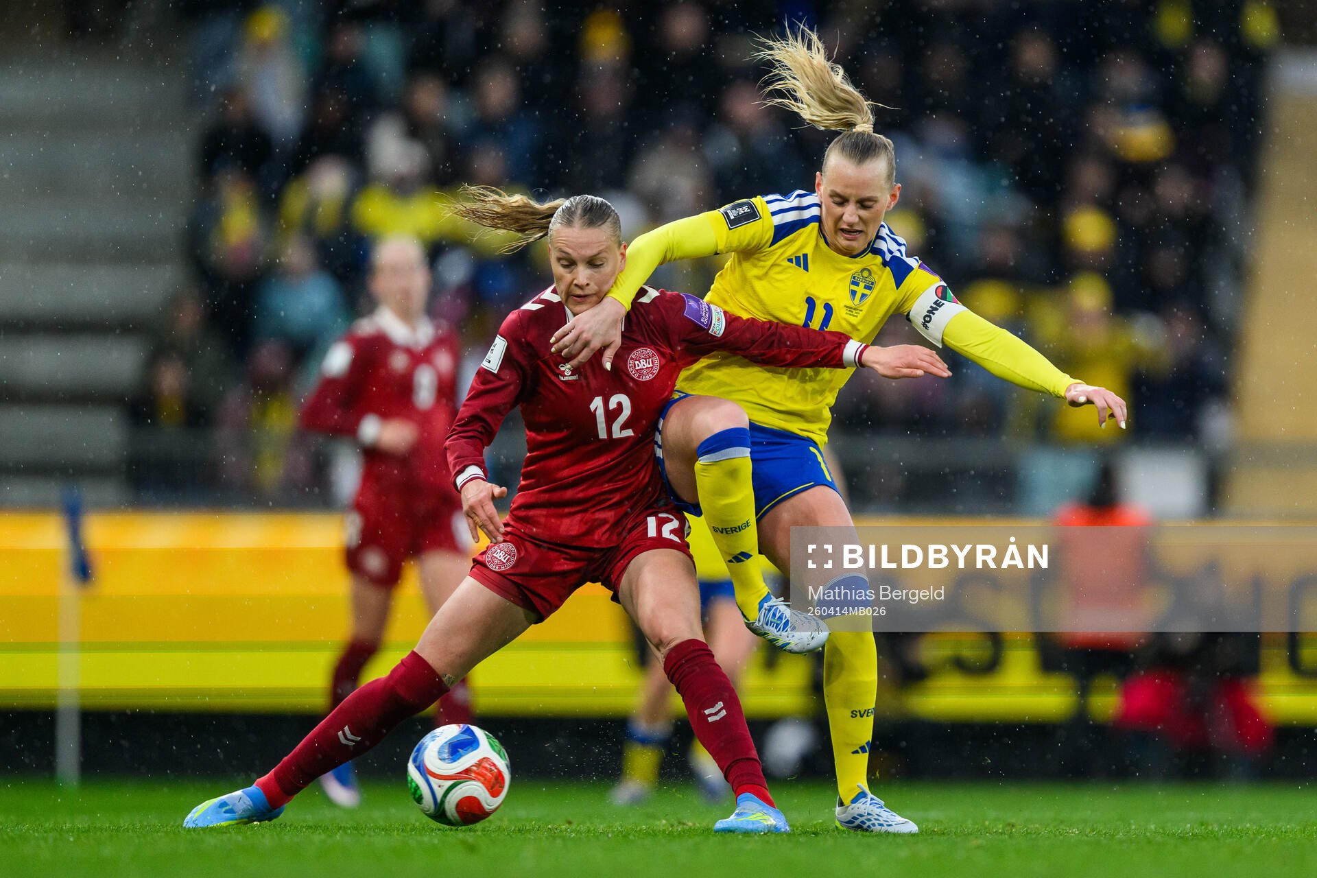 Stine Sandbech of Denmark and Stina Blackstenius of Sweden
