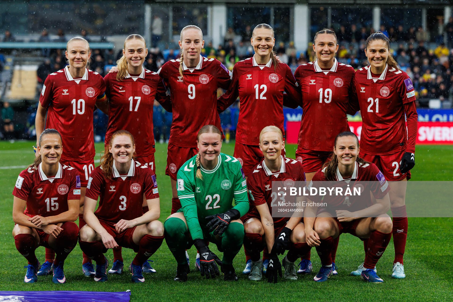 The starting eleven of Denmark