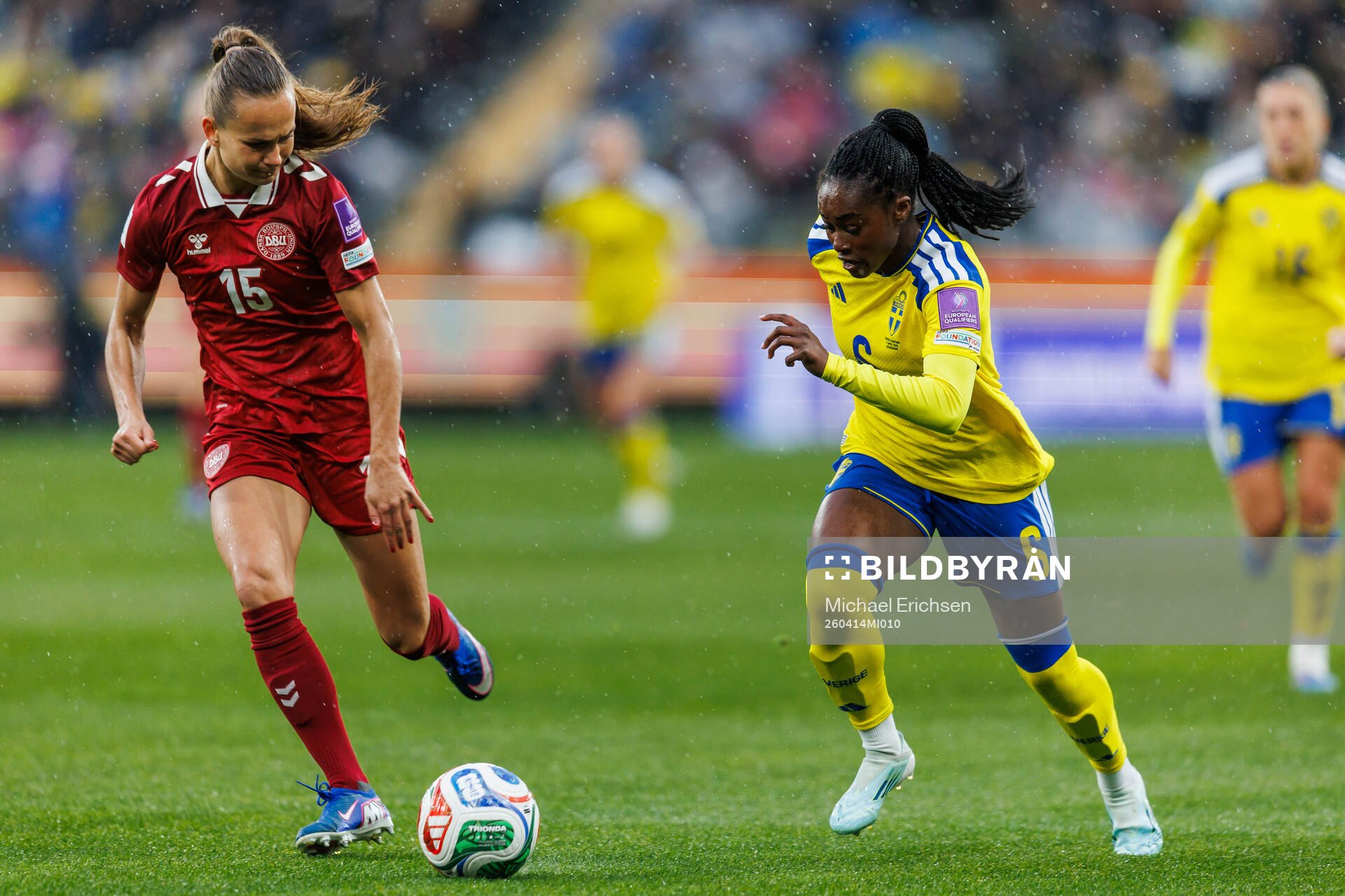 Frederikke Thøgersen of Denmark and Monica Jusu Bah of