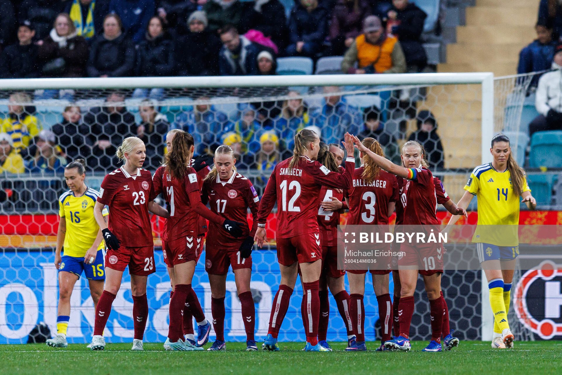 Pernille Harder of Denmark celebrates